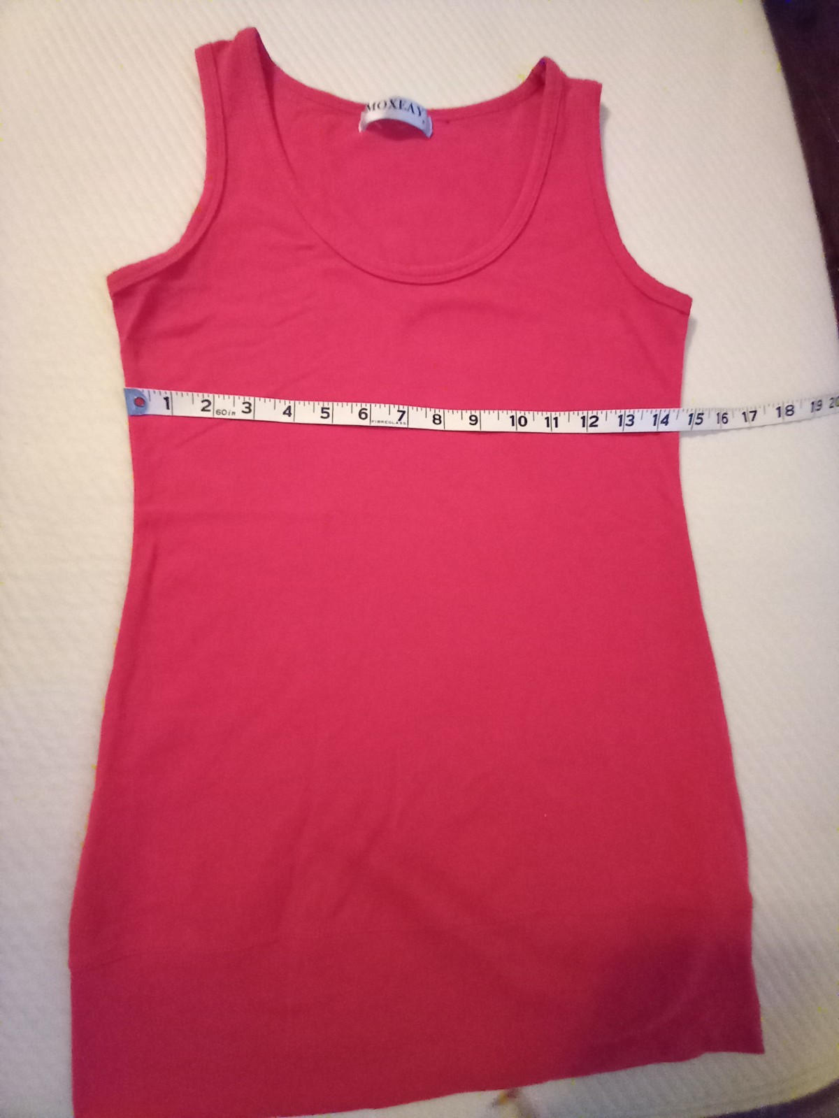 Moxeay S SEXY red scoop neck cami/mini dress wide hem 100% cotton