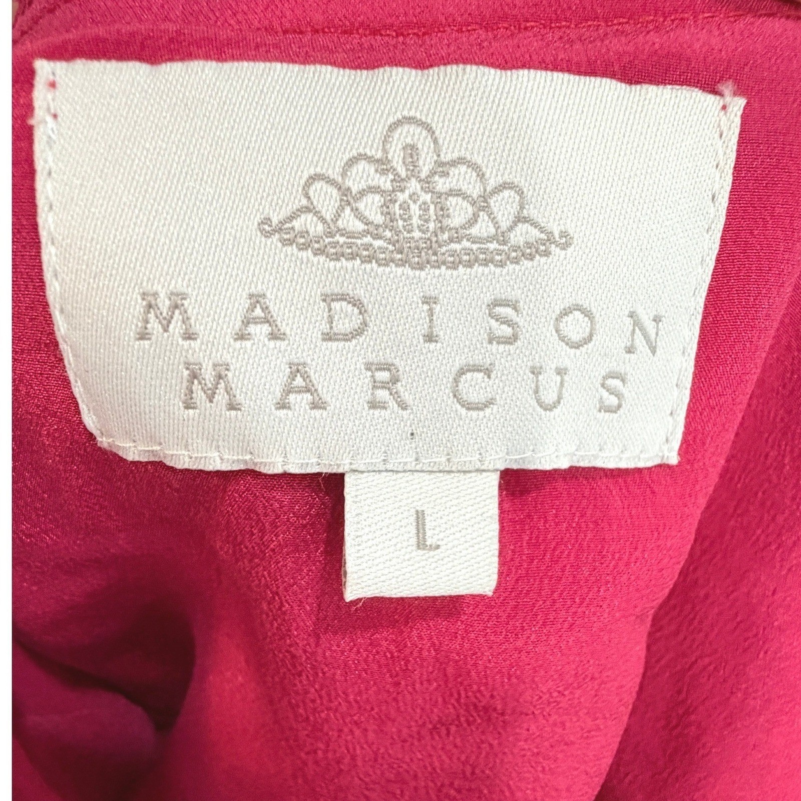 Madison Marcus Pink Silk Layered Pleated Frayed Edge Dress V-Neck Sleeveless