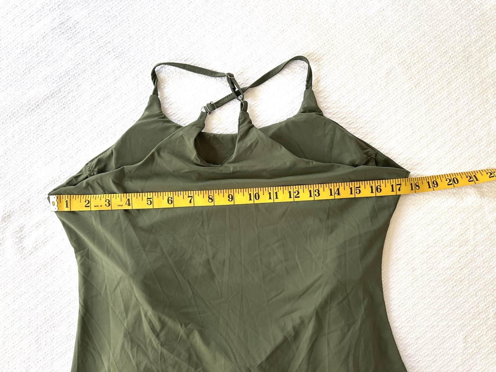 Athletic Tank Dress Cupped Shelf Bra & Shorts Women’s M Olive Green Yoga Workout