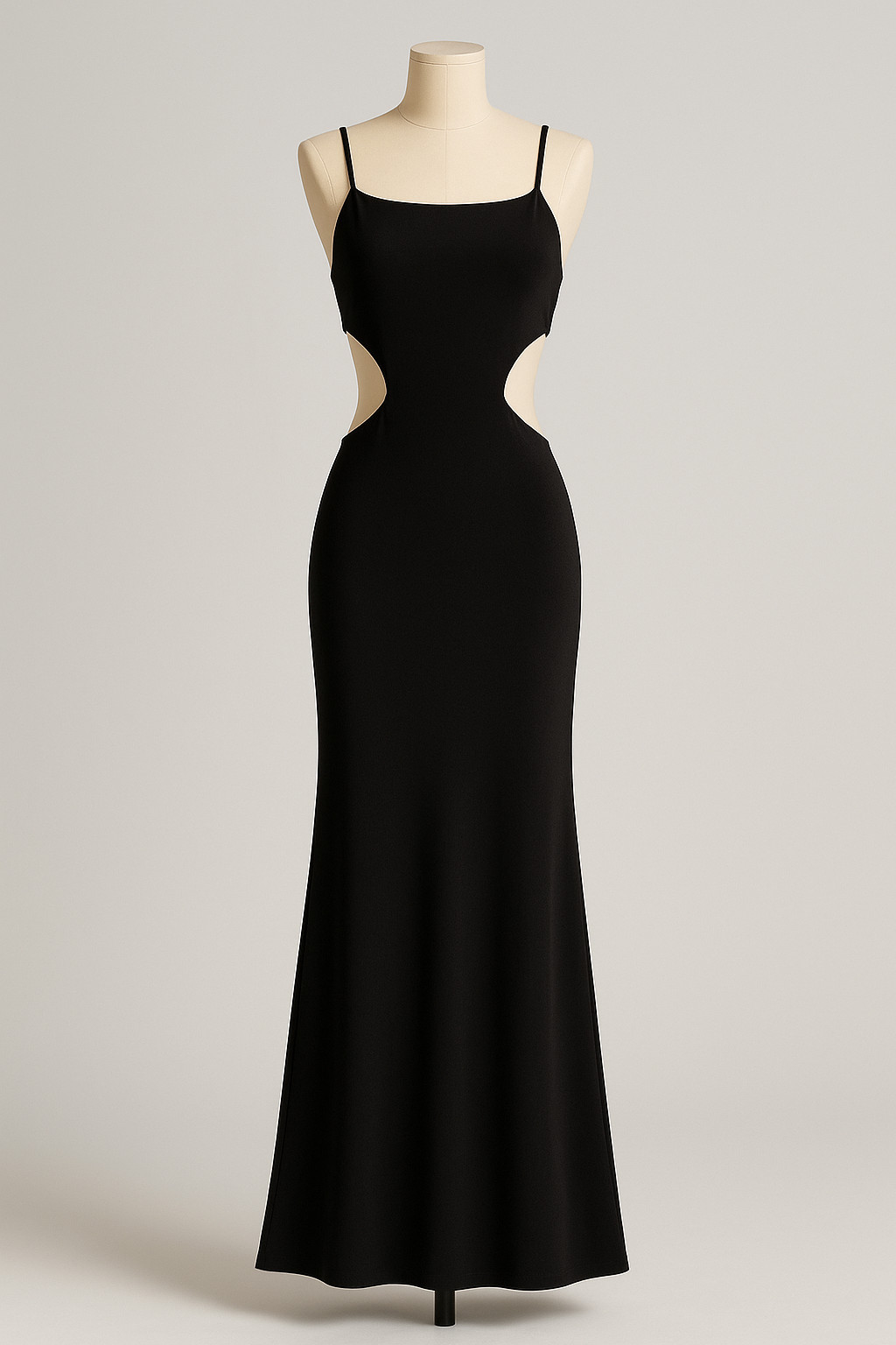 Chartou Women’s Black Cut-Out Maxi Dress – New with Tags, Size S #172