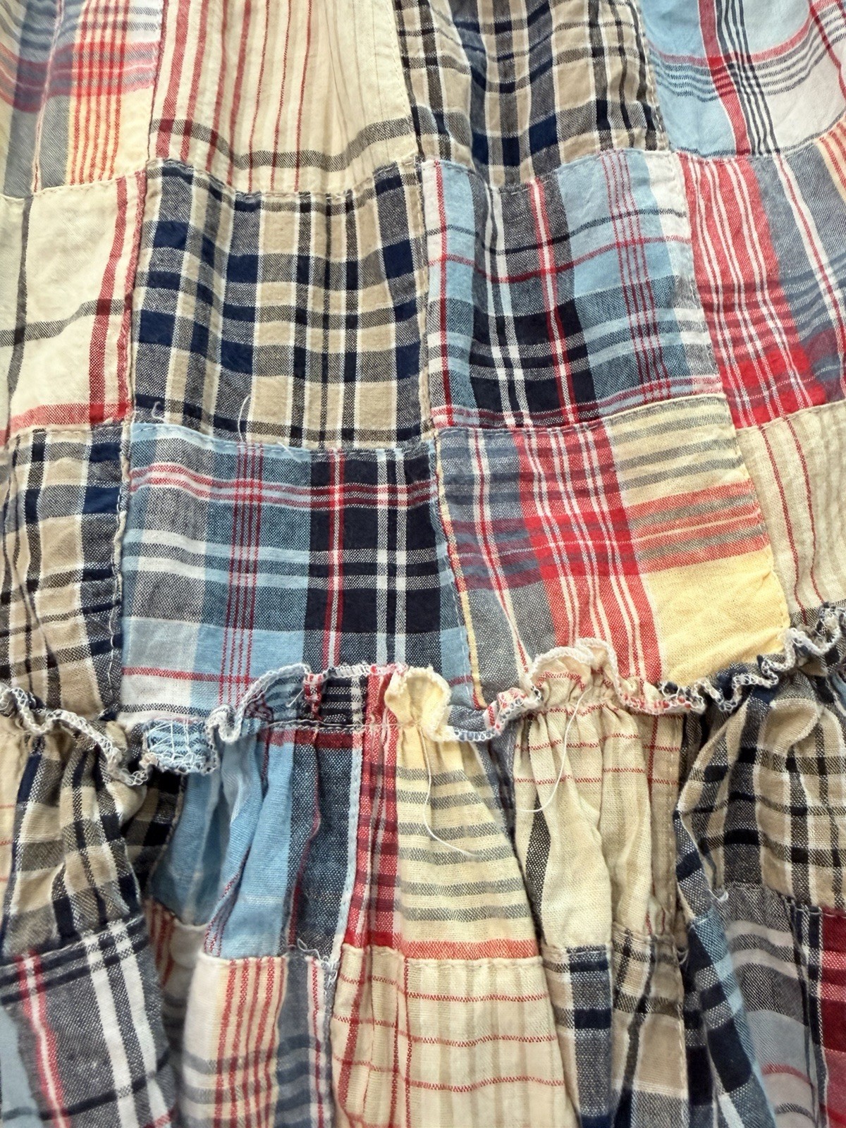 Madras Patchwork Mini Dress S 100% Cotton Nantucket Coastal Preppy