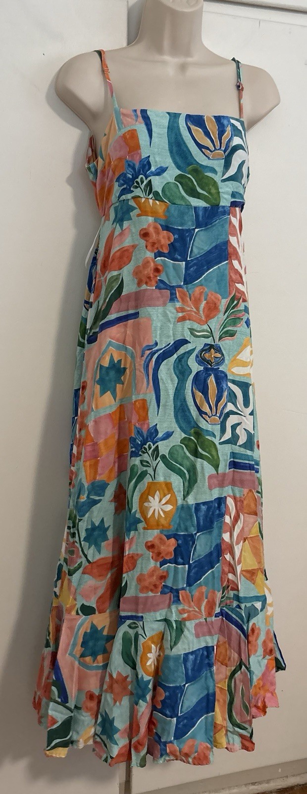 Flawless Paper Heart Regular Size Large Colorful Floral Print Long Sun Dress