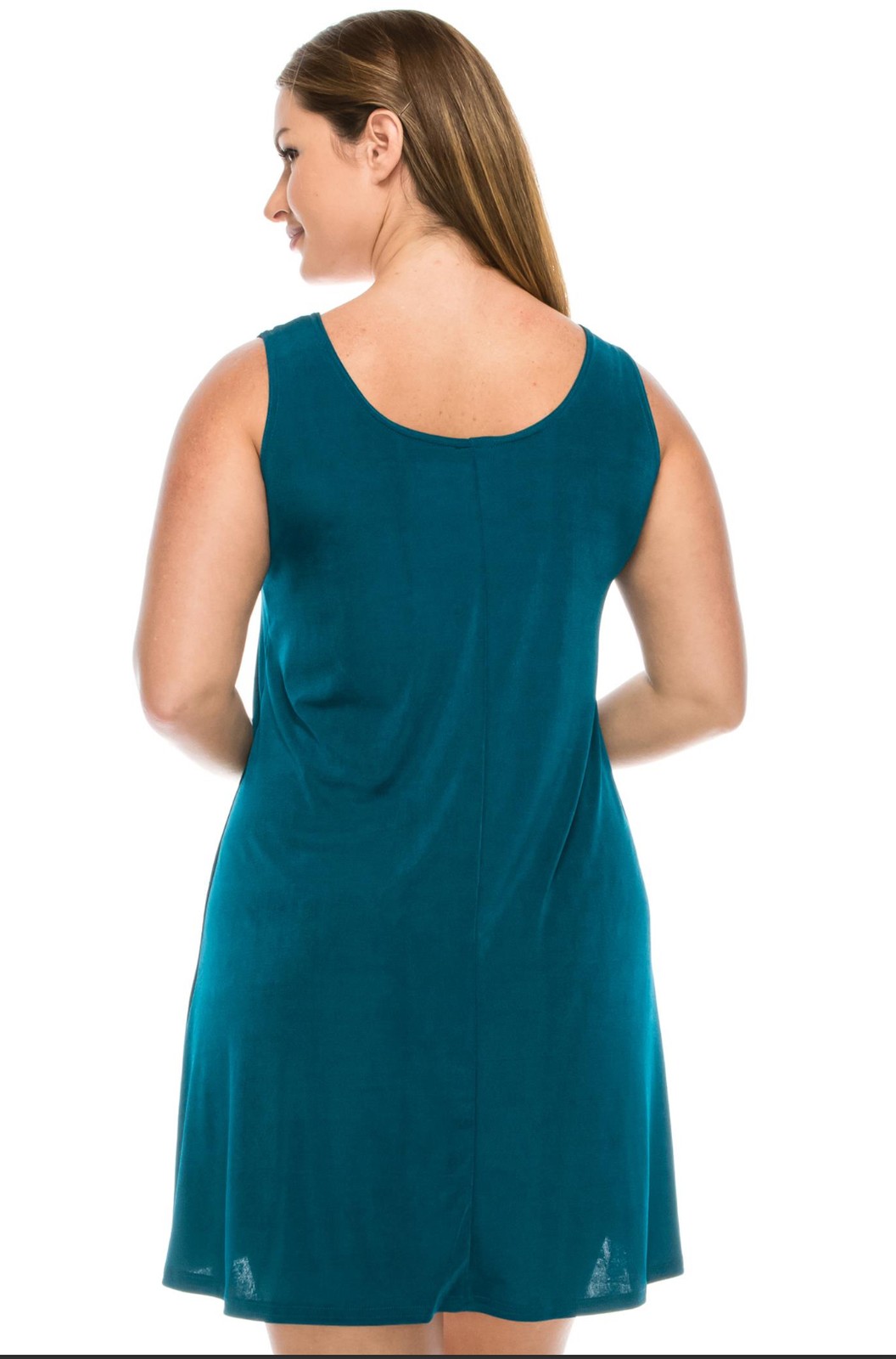 JOSTAR Teal SHORT TANK DRESS Poly Spandex Slinky Stretch 7003BN S M L XL 2X 3X