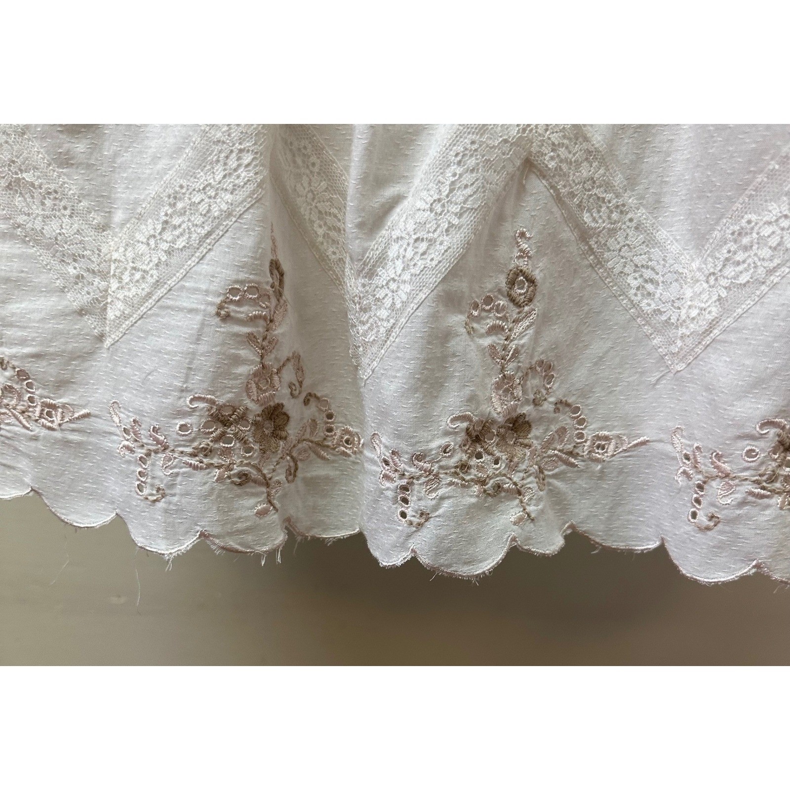 Lucky Brand White Embroidered Boho Mini Dress Sleeveless Button Front XS NEW