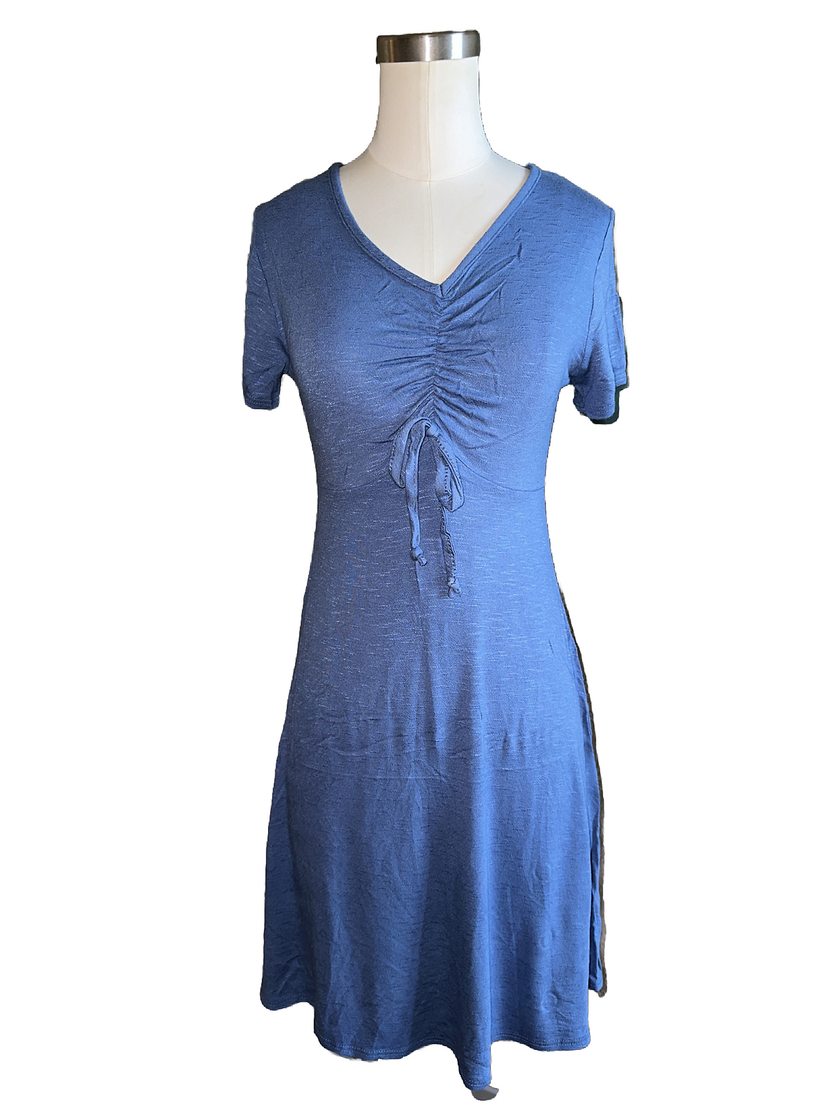 Olivia Rae MEDIUM New York Stretch Blue Short Sleeve Fit Stretchy Dress