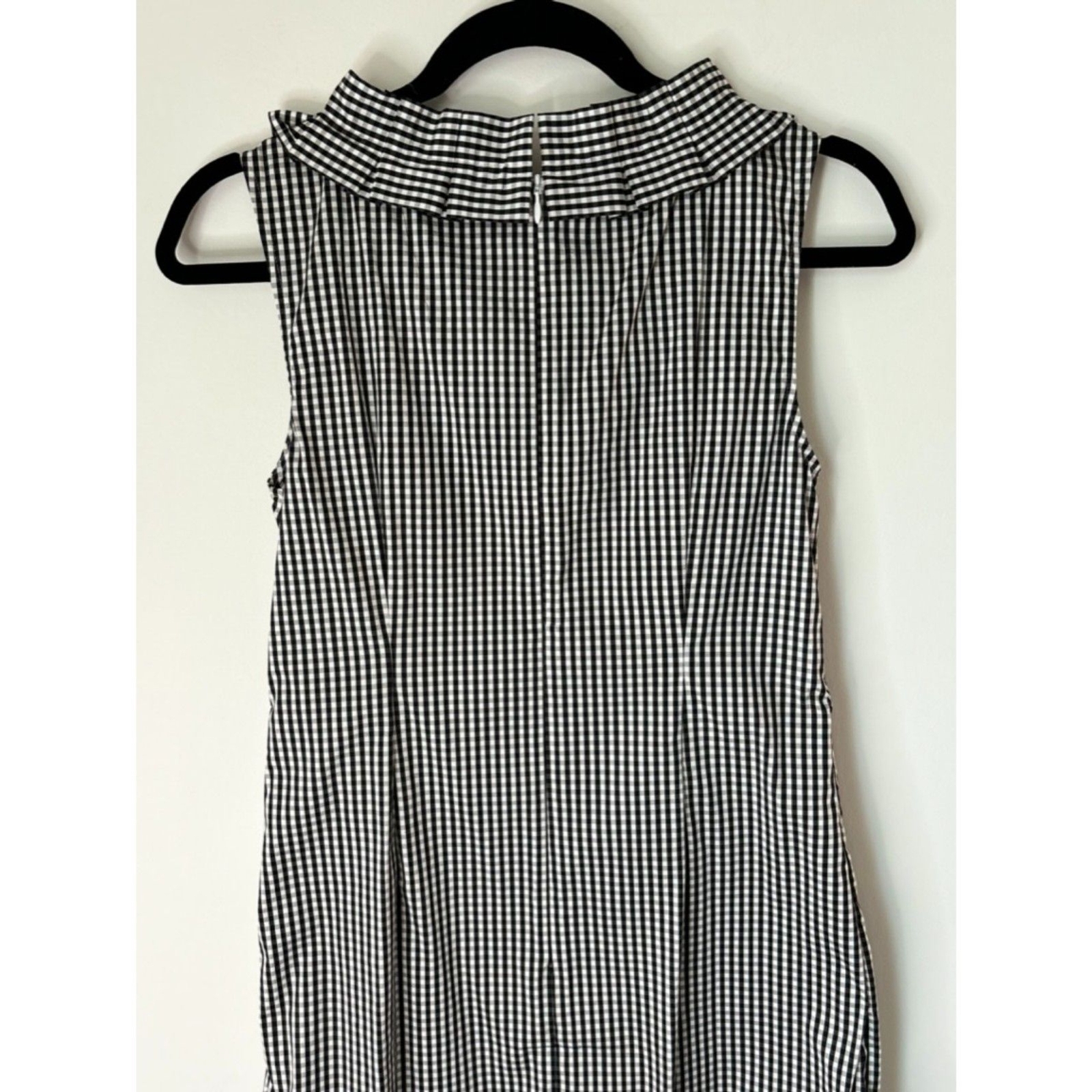 Talbots Gingham Black White Classic Holiday Neutral Timeless Dress Size 2 E72