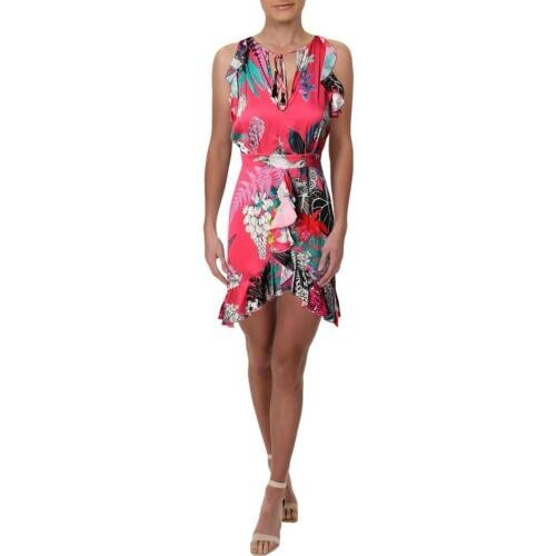 JUST CAVALLI PINK FRILL EDGE MINI DRESS Size 42 in great condition