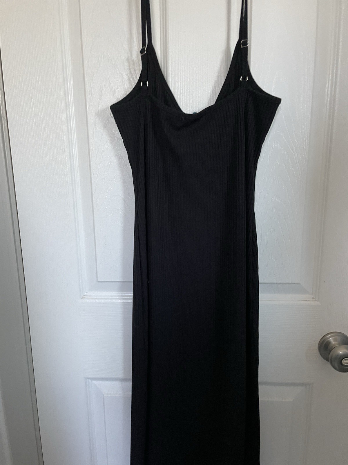 Identity Black Dress Sleeveless Spaghetti Straps Front Bottoms