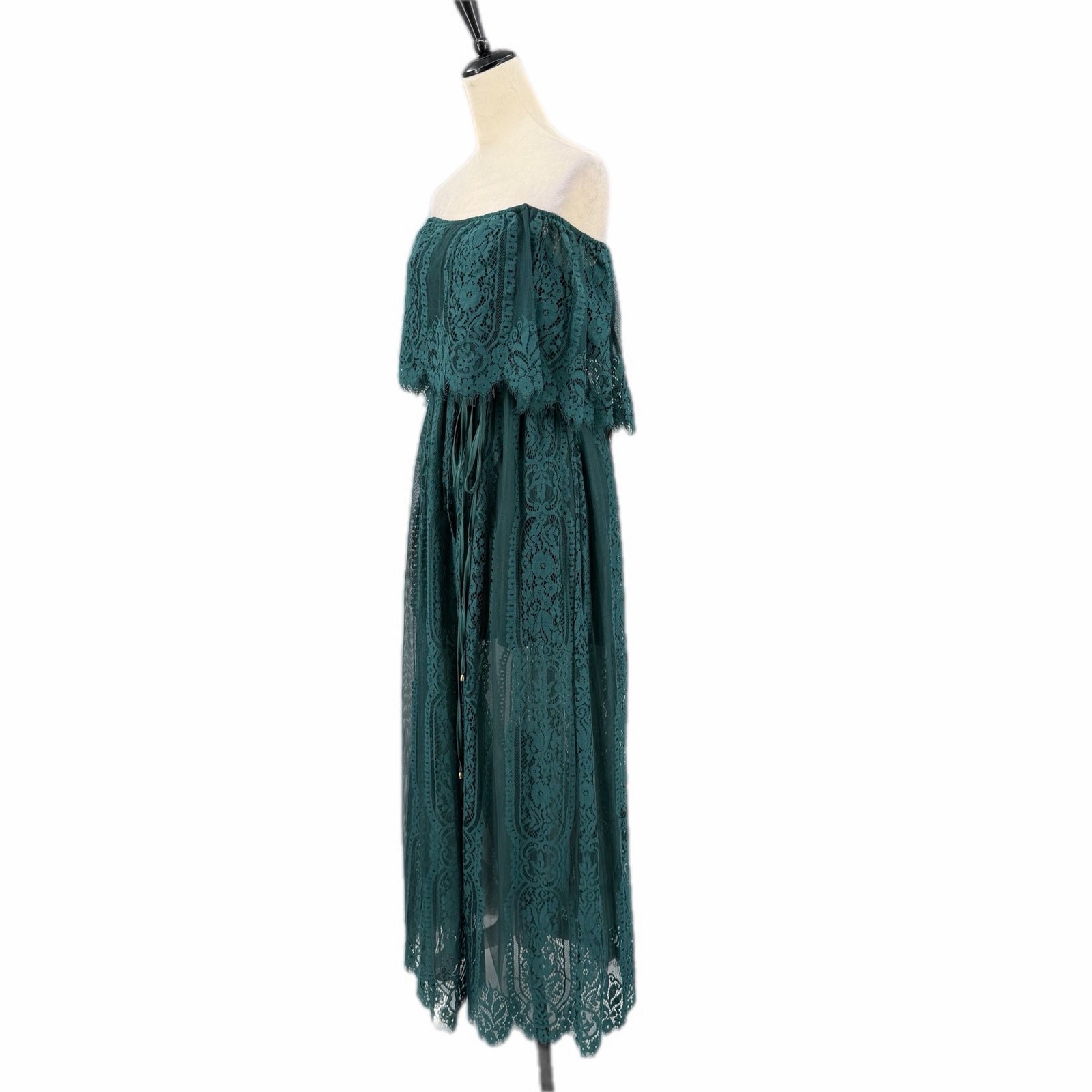 Baltic Born S Emerald Green Lace Whimsical Fairy Core Cocktail Formal Maxi Dress