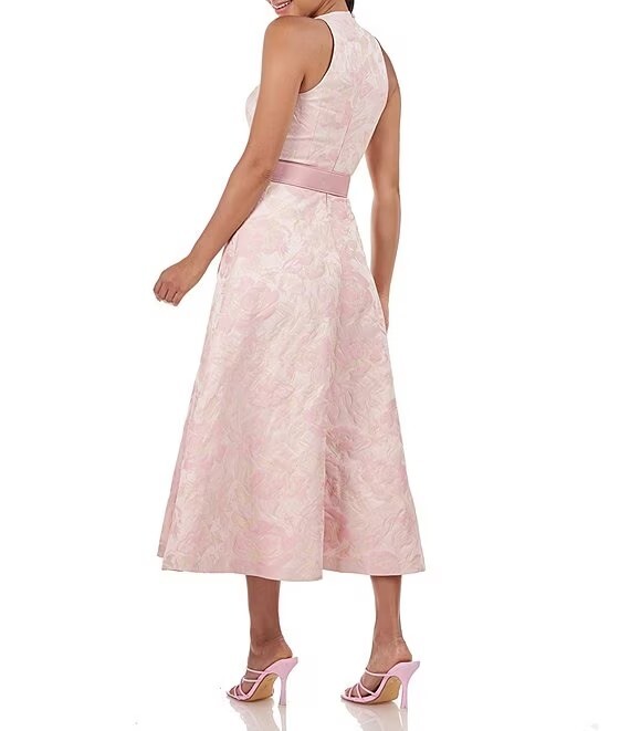 NWT KAY UNGER Morgana A-Line Pink Mauve Dress Sz 12-$378