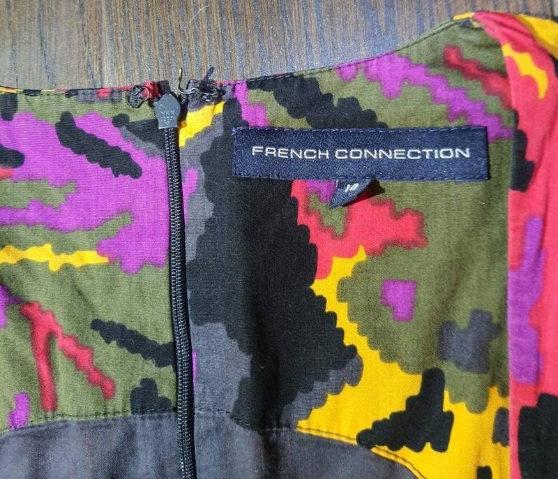 Women French Connection dress black cotton 32/