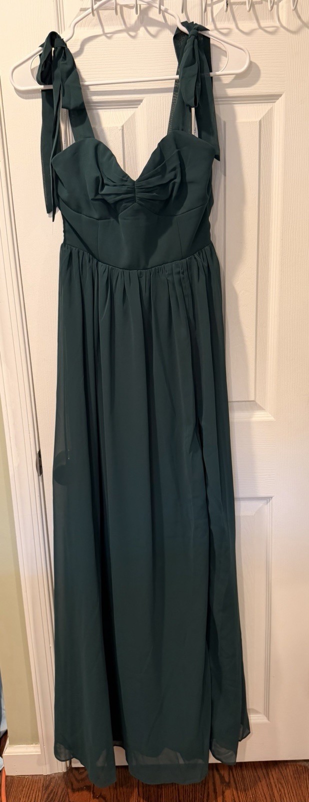 Lulus Radiant Charisma Emerald Chiffon Maxi Dress Size S