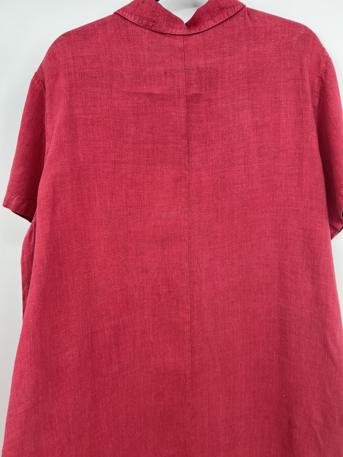 Sunbelt Red Raspberry Dress Womens -size XL 100% Linen Lagenlook Vintage