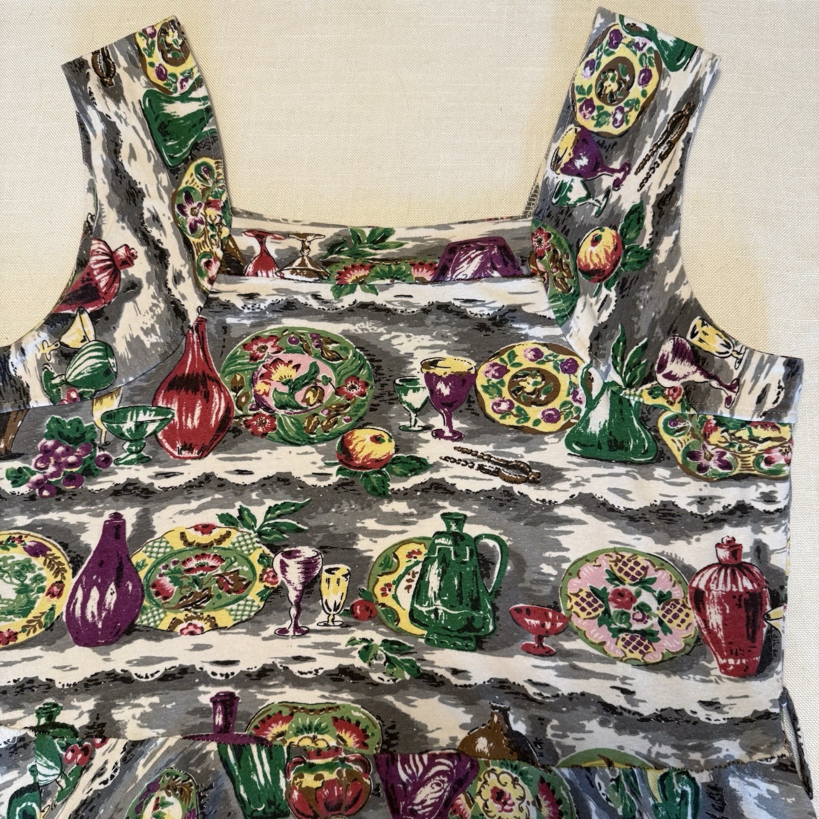 Effie’s Heart Fit & Flare Dinner Scene Still Life Print Midi Dress – 3X