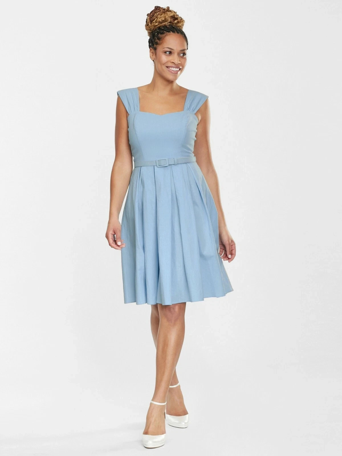 ModCloth Unique Vintage Collectif Jill Blue Swing Dress UK 16 US 12 XL Plus