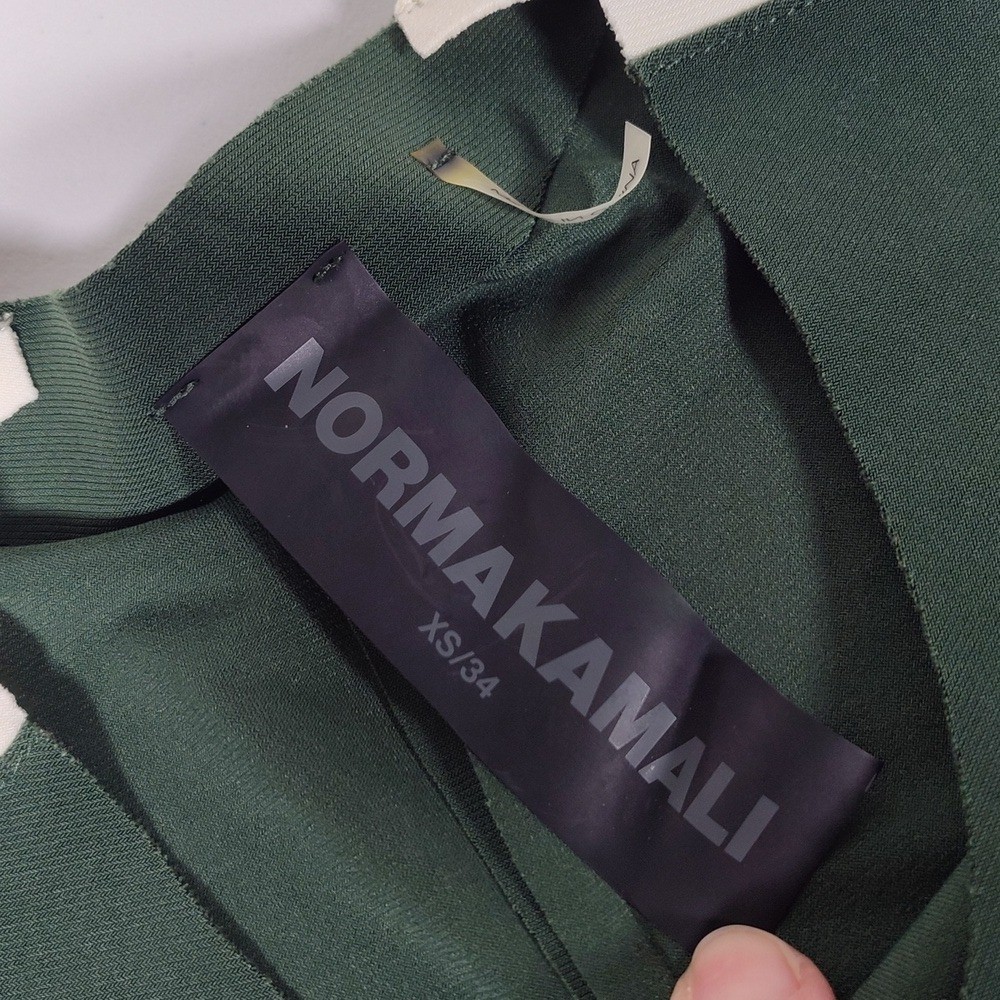 NWT Norma Kamali Side Stripe Sleeveless Swing Dress in Forest Green XS