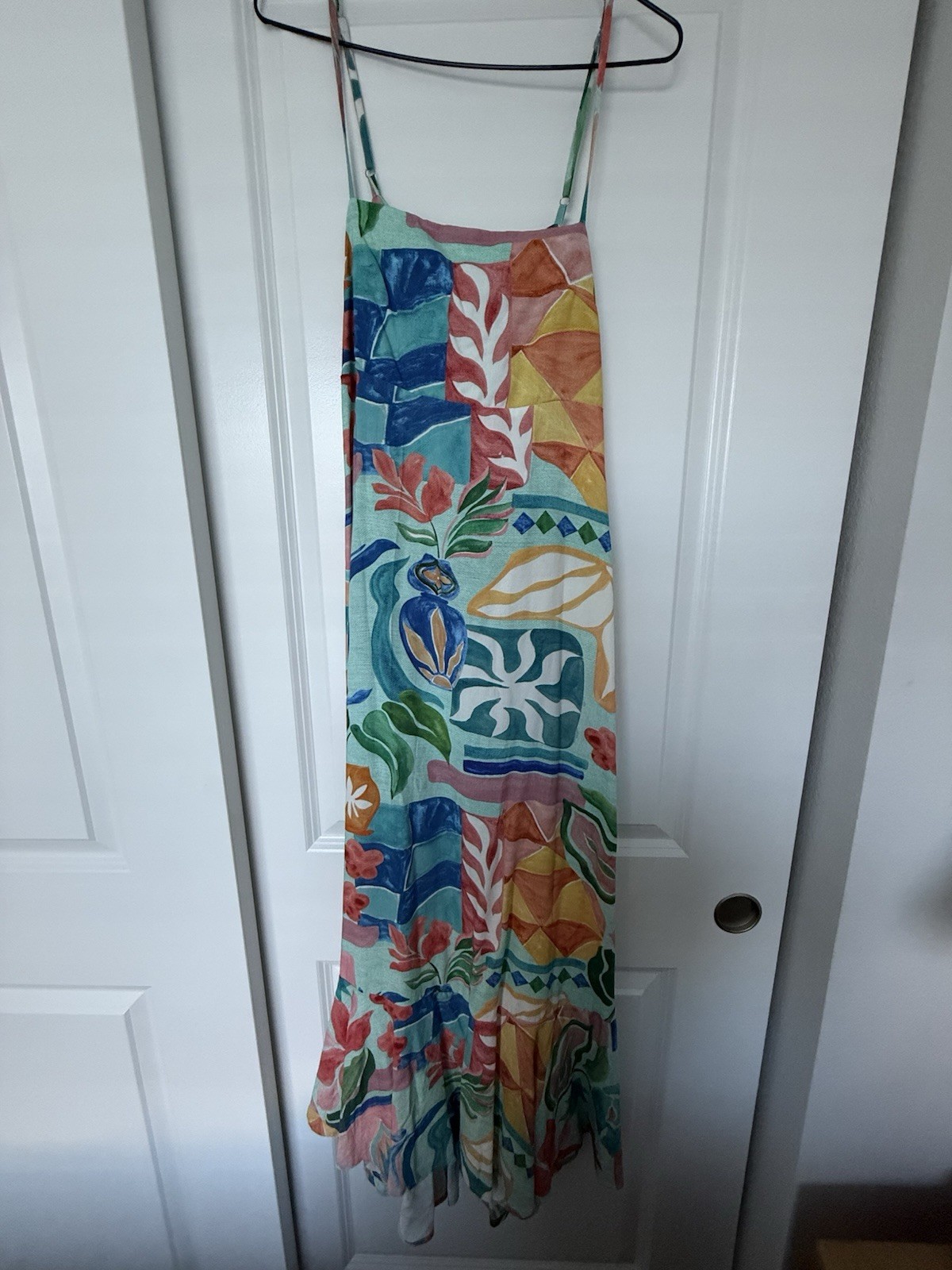 Paper Heart Women’s Multicolor Floral Maxi Dress Rayon Woven Open Back S