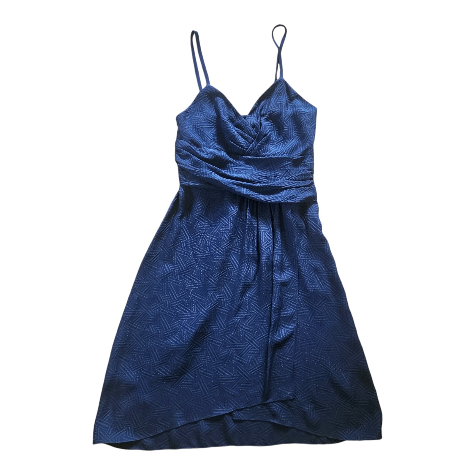 DIANE VON FURSTENBERG Saige Spaghetti Strap Silk Faux Wrap Dress Midnight Sz 8
