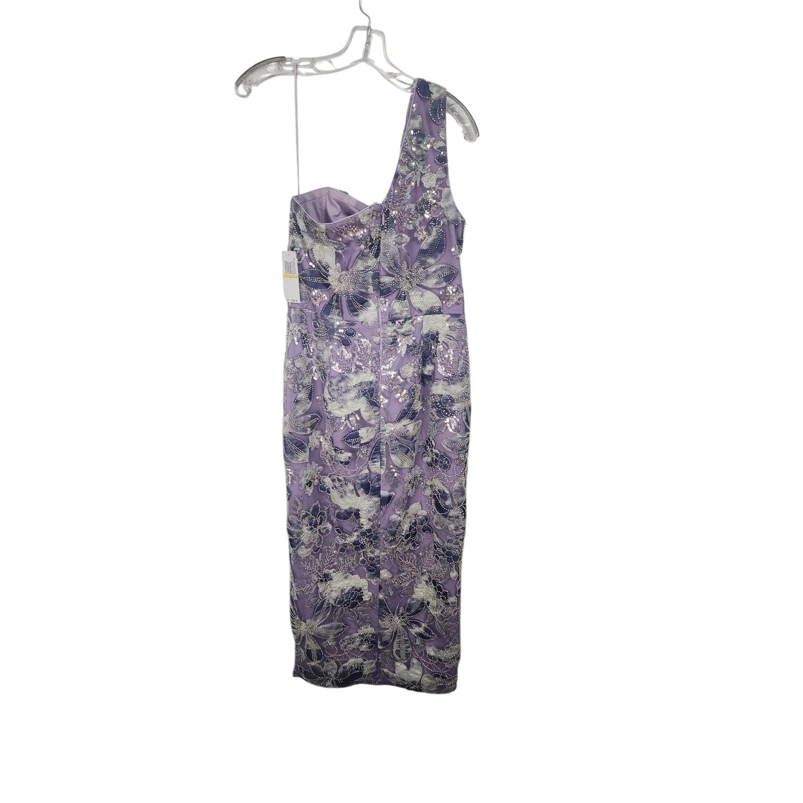 Dress The Population Lilac Multi NWT Sequin Floral Midi Dress Size M