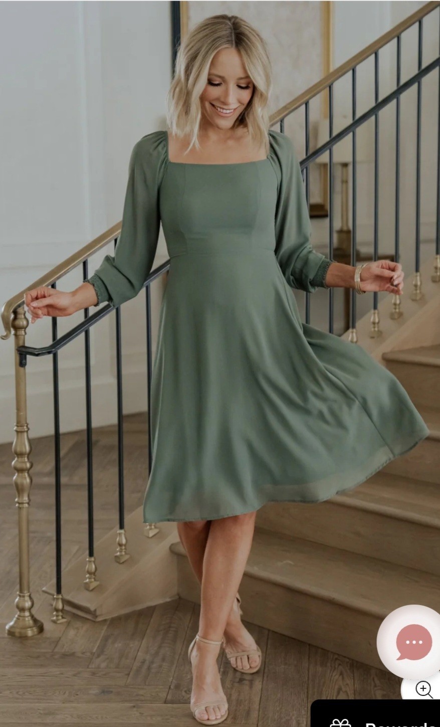 NWT Baltic Born Green Elise Sheer Long Sleeve Short Dress – Size Large
