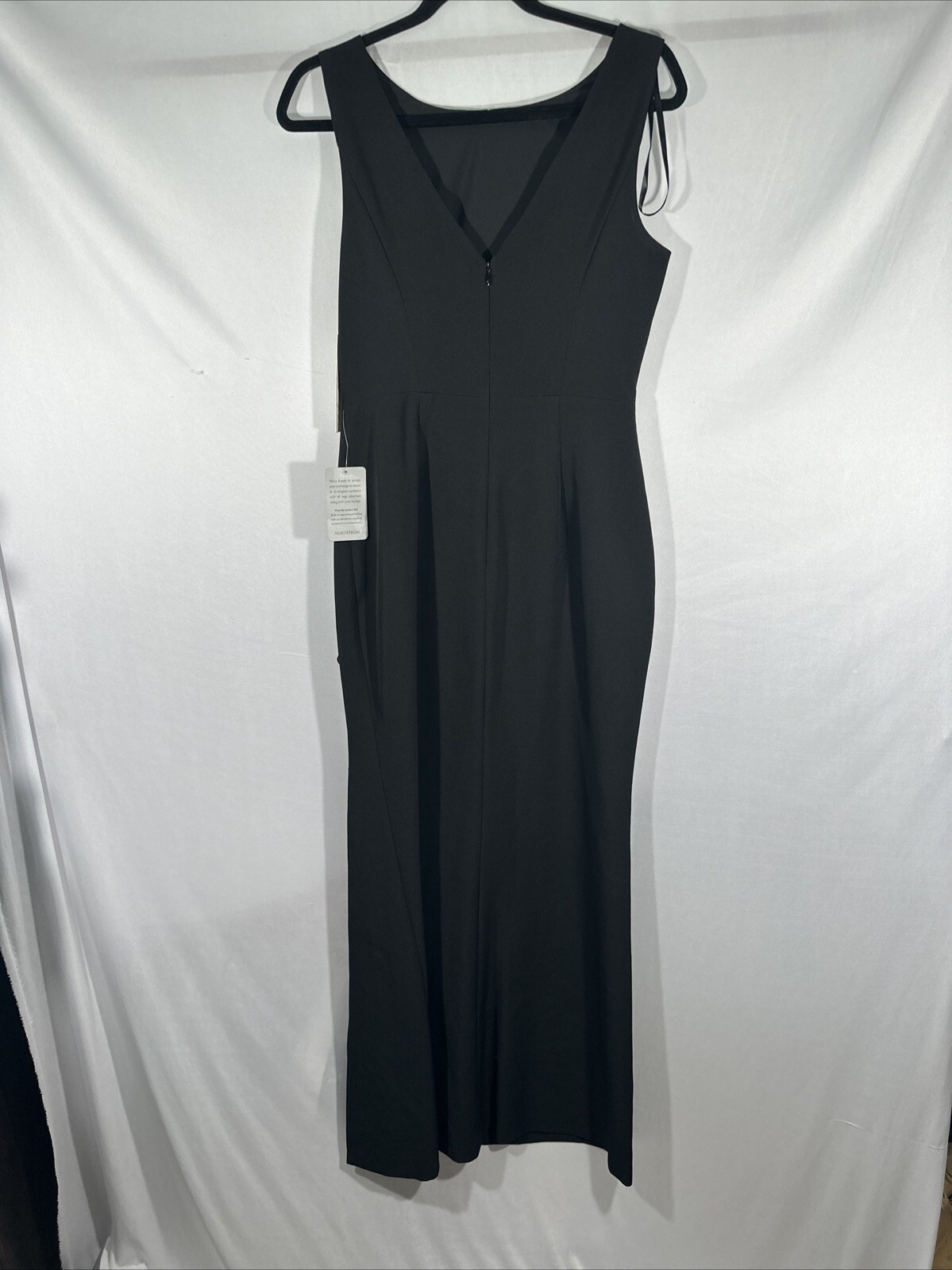 NWT $188 Eliza J [ 6 ] Sleeveless Cascading Ruffle Front Gown in Black #J920