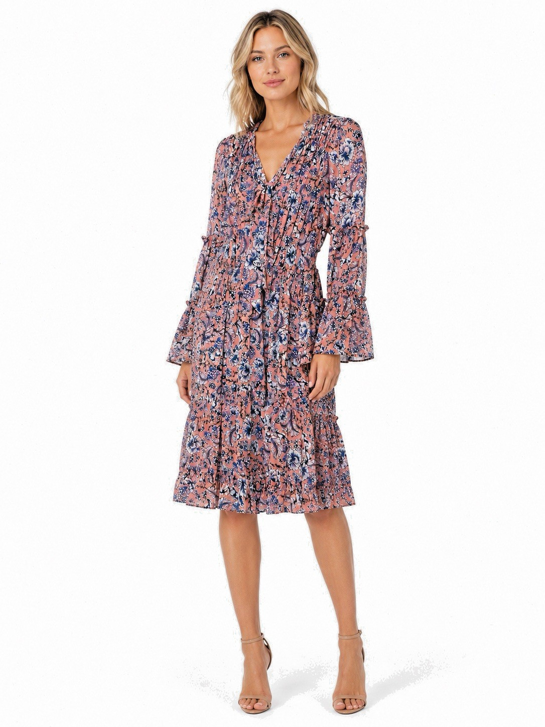 MISA Los Angeles Celeste Midi Dress Petals of Lillie Floral Women’s Size M