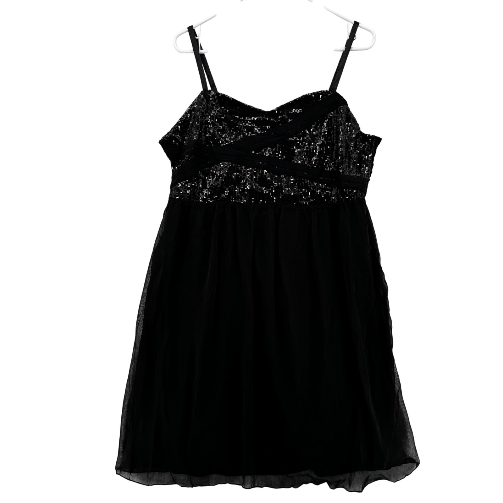 American Rag Cie Dress Womens 1X Black Sequin Cocktail Party Chiffon New