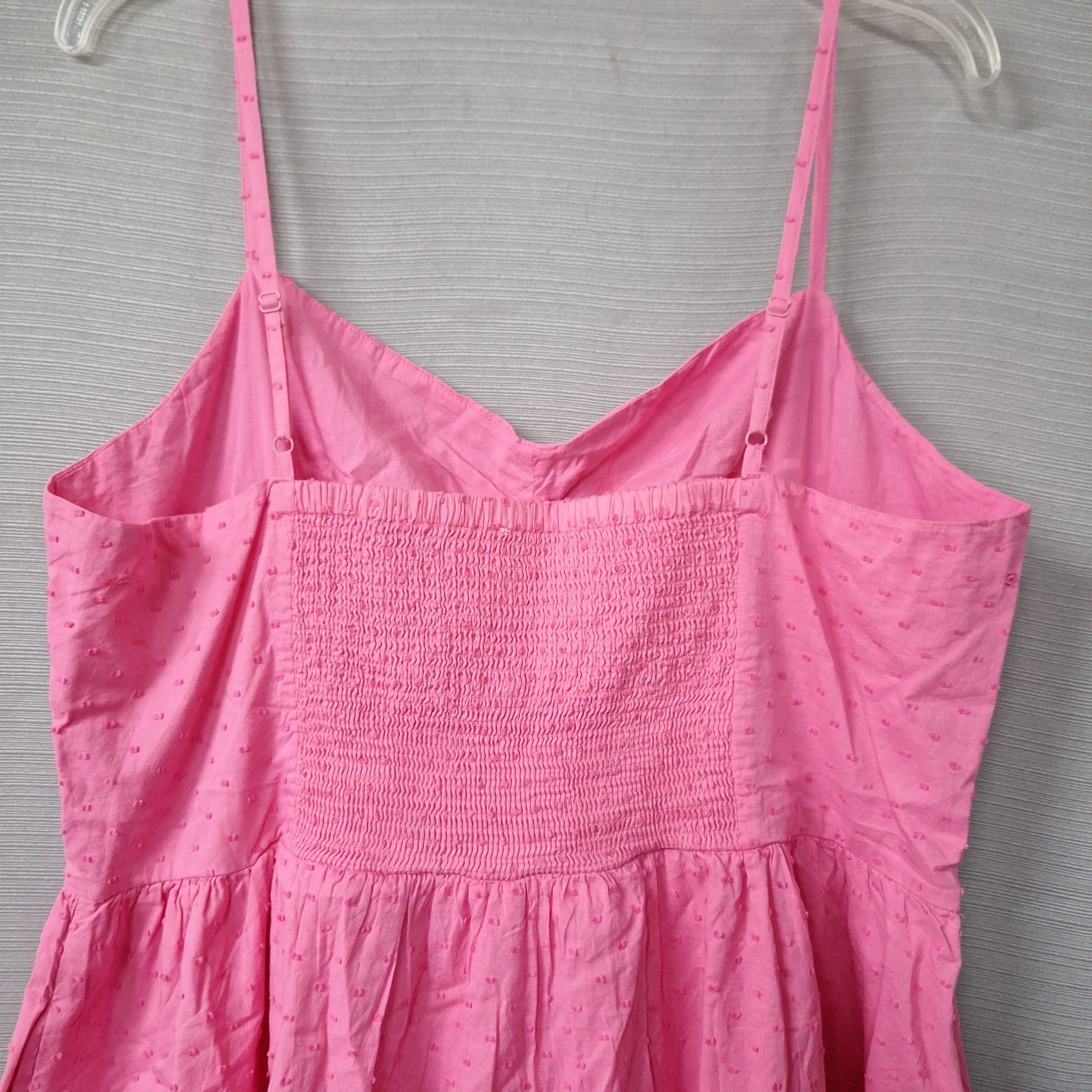 On 34th Pink Dot Sundress Sleeveless Smocking Midi Dress Ruffle Size XL