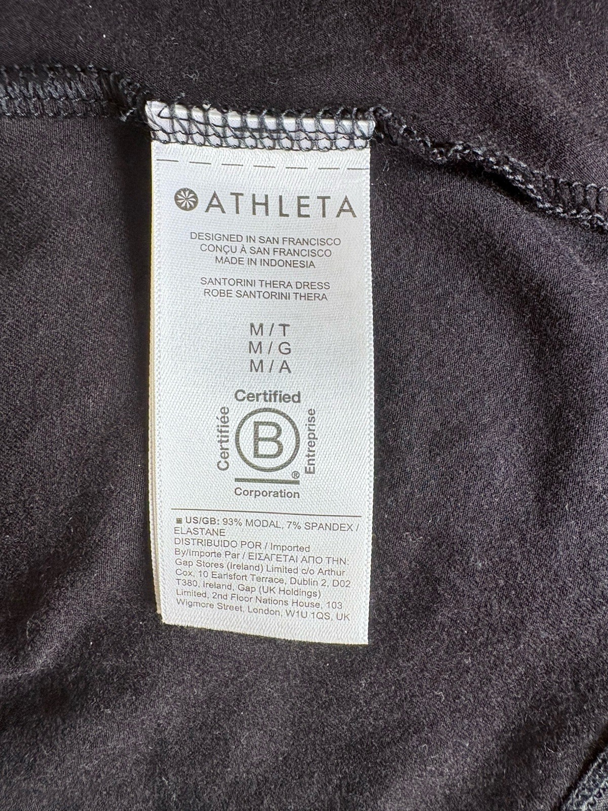 Athleta Black Santorini Sleeveless Dress M Tall