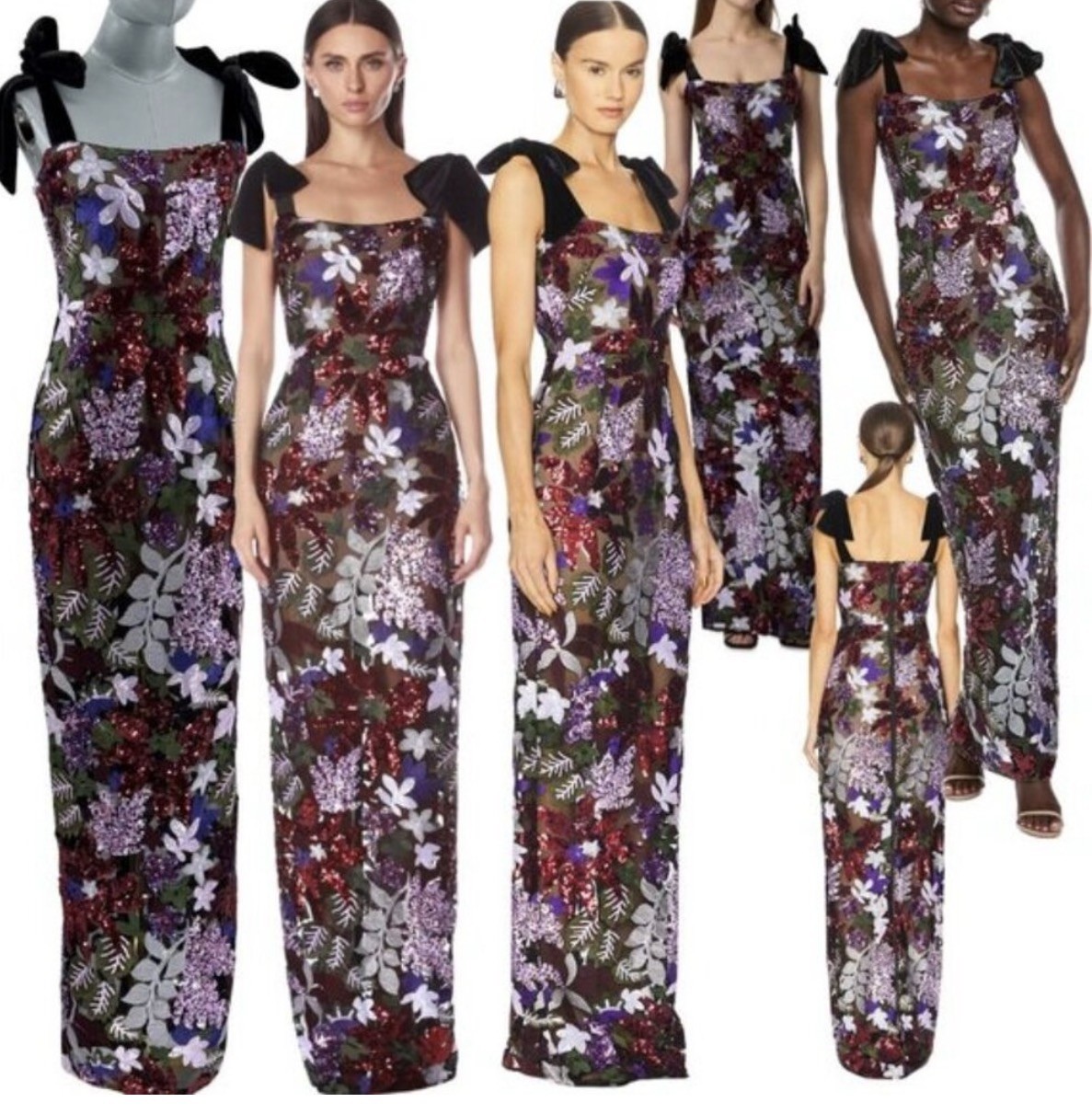 New BRONX BANCO Dahlia Maxi Dress in Purple Multi, evening ,wedding guest, S