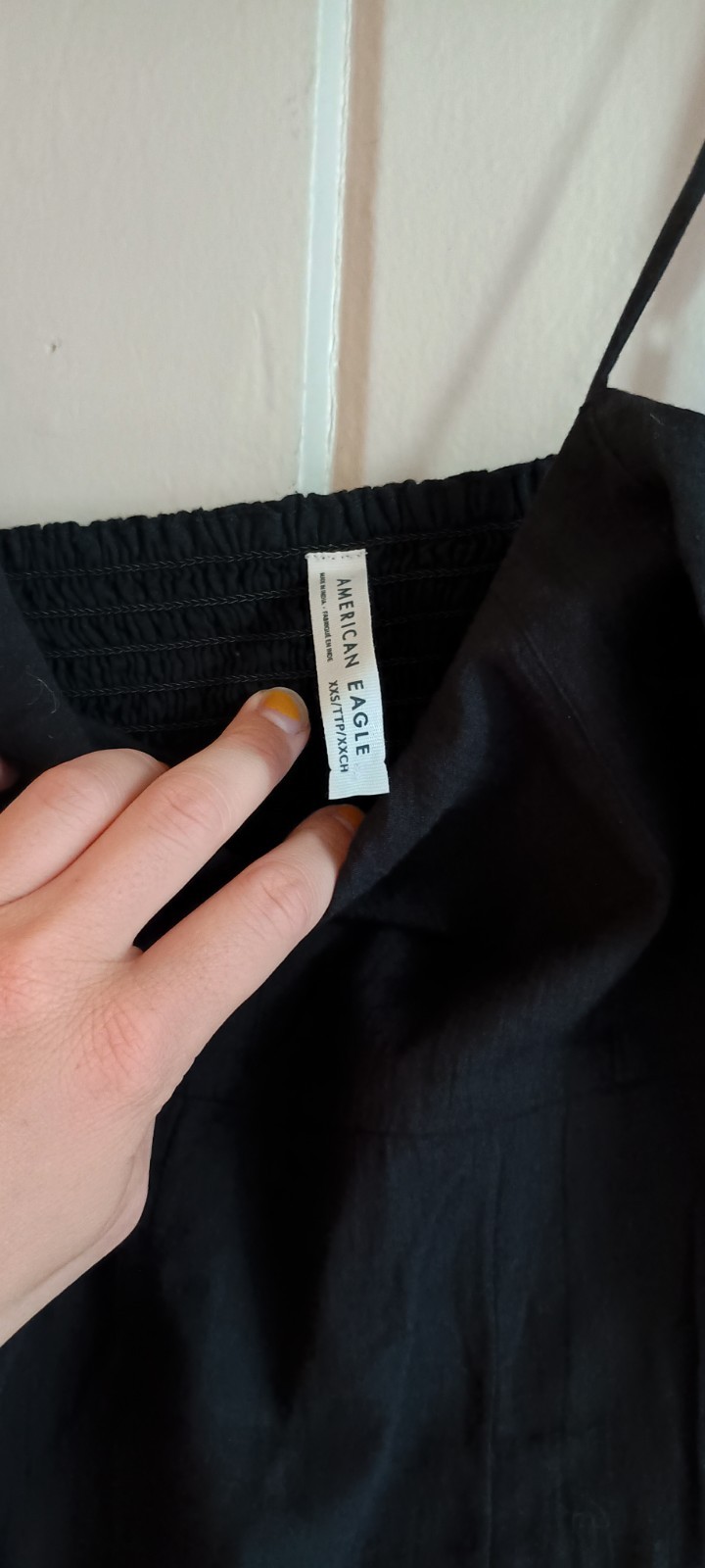 American Eagle Black Cotton Pleated Mini Dress XXS NWOT