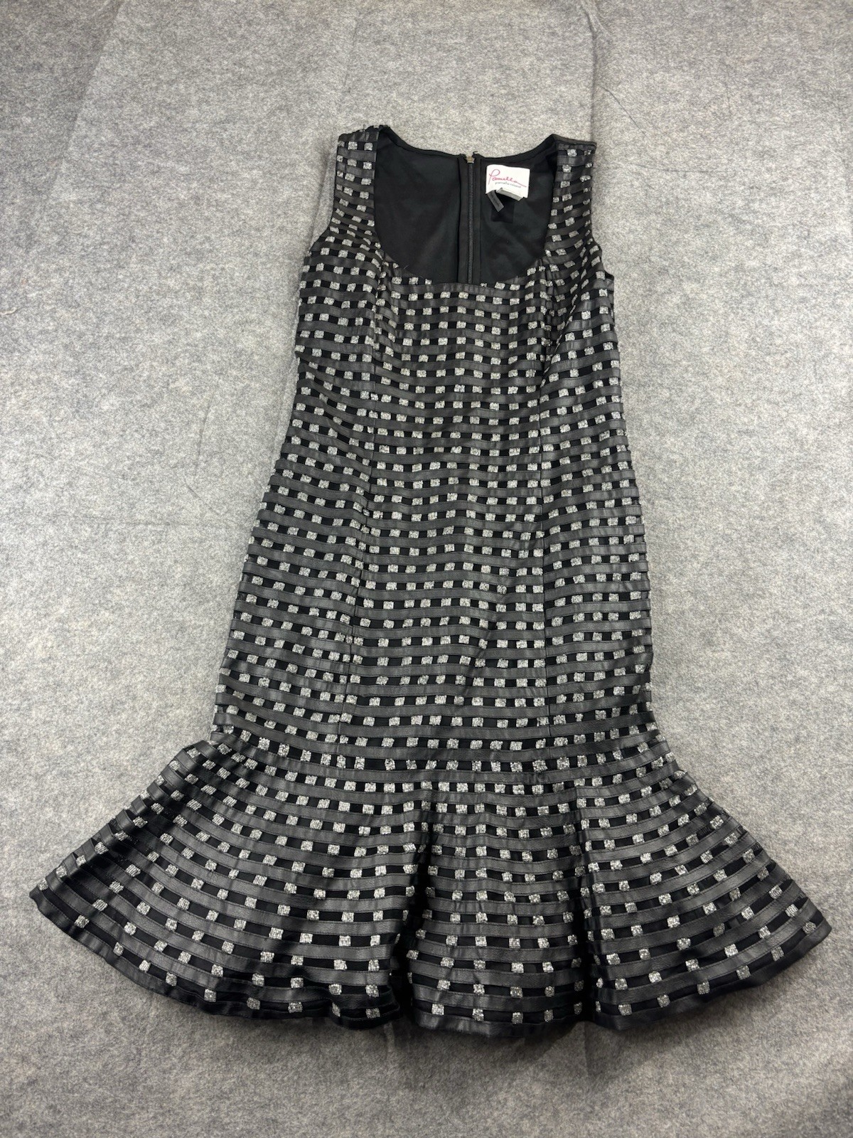 Pamella Roland Black Embellished Cocktail Dress Sexy Career Glitzy Women’s 4