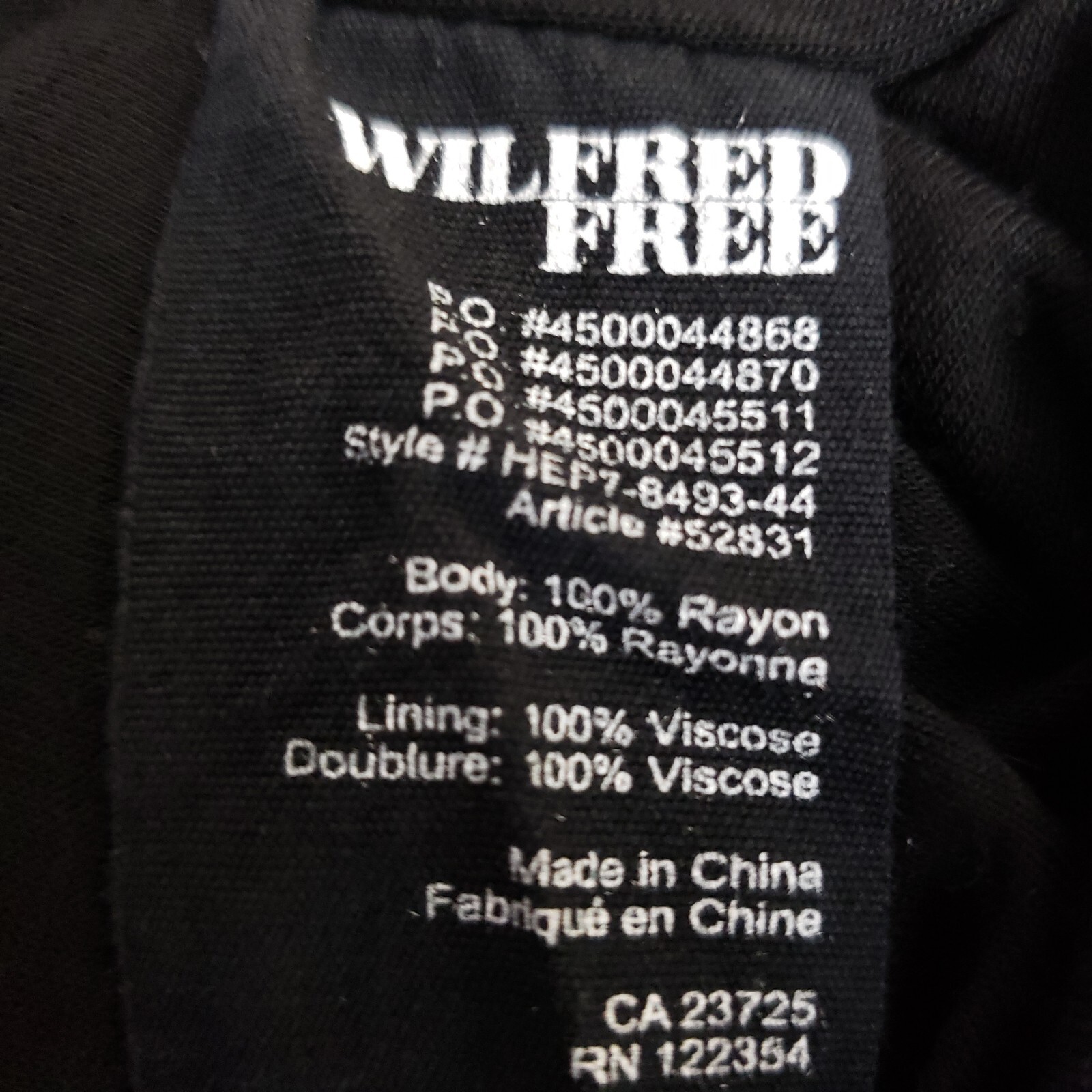 WILFRED FREE Mini Shift Dress Aritzia Teigen Black Short Sleeve Womens XS