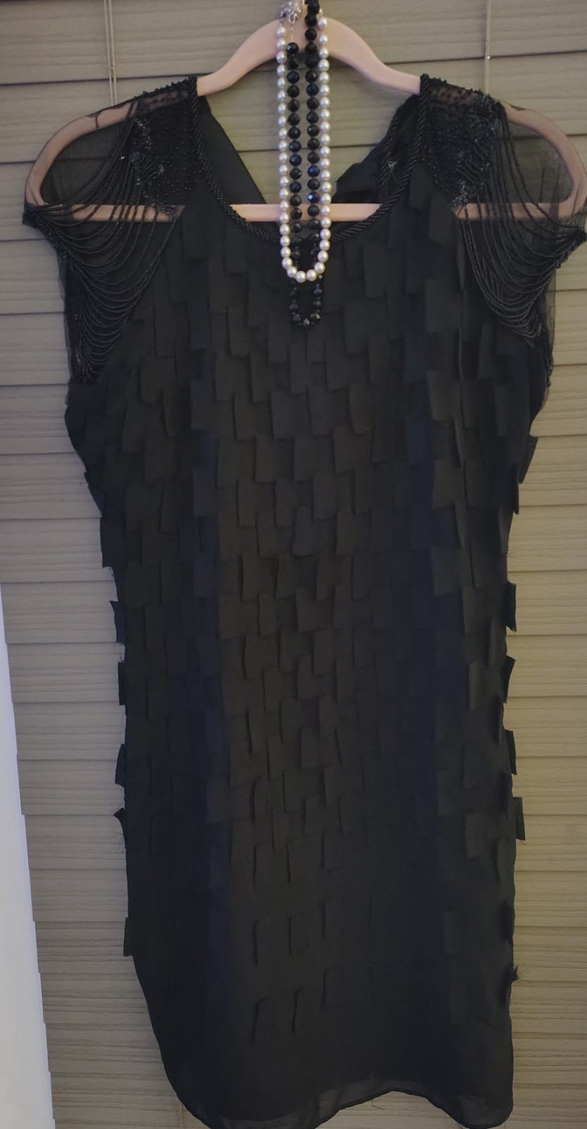 RYU Boutique Black Beaded Fringe Dress- Romantic- Dark Academia-Gothic Romance