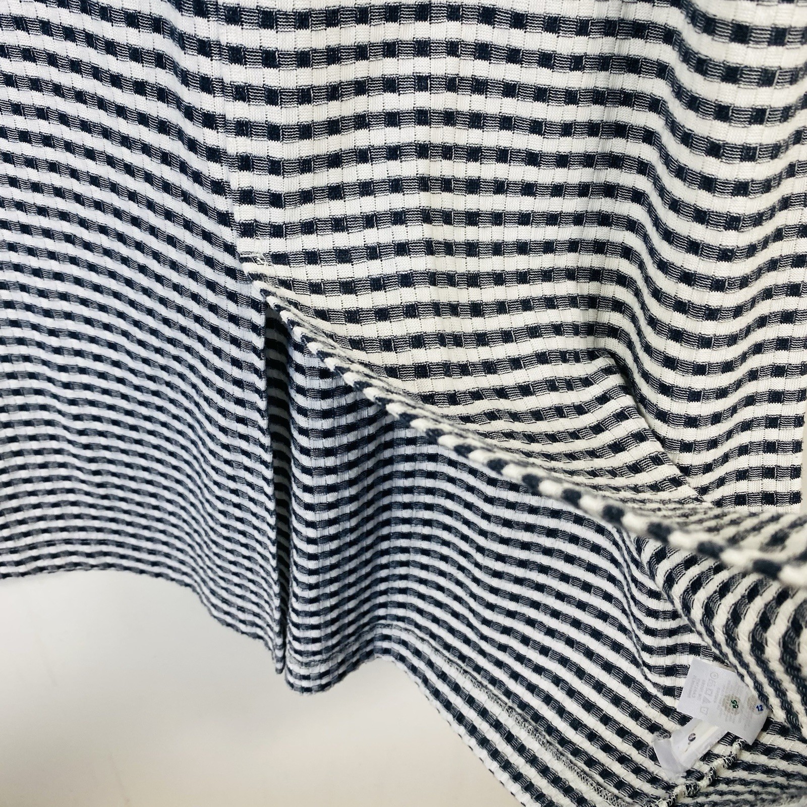 Lou & Grey Midi Dress XL Gingham Sleeveless Cotton Blend Navy Blue White