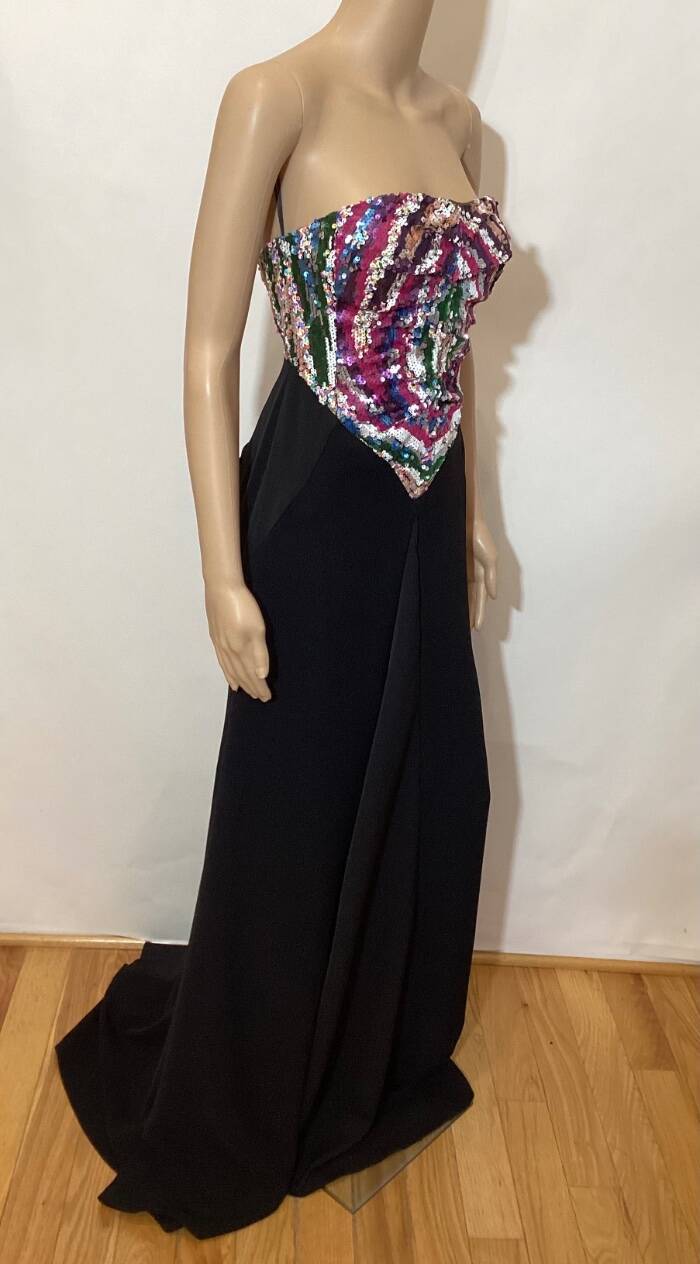 H A R B I S O N ANDROMEDA SEQUIN BODICE GOWN SZ US 2 MRSP: $2795