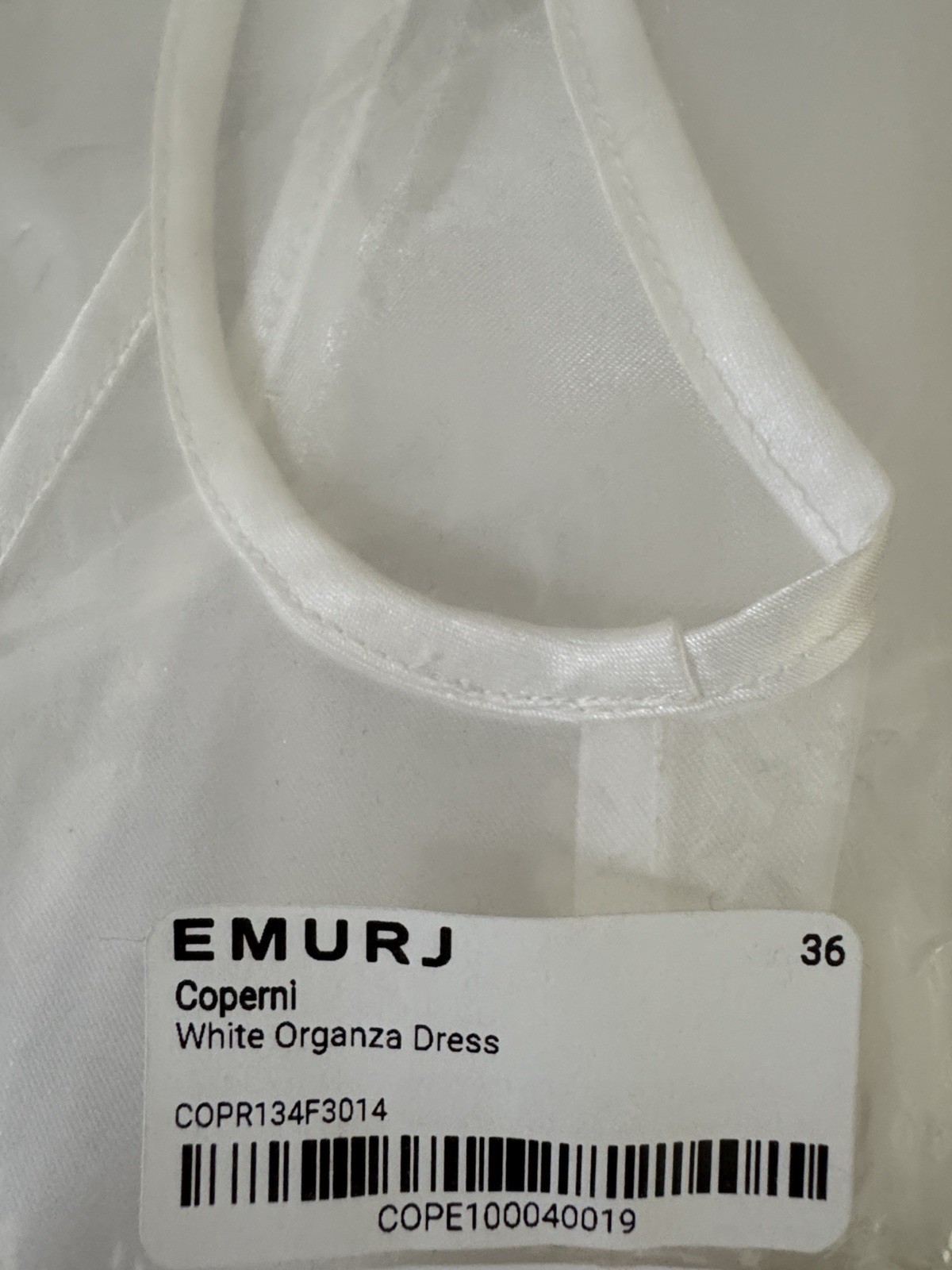 Coperni White Sheer Organza Sleeveless Zip Dress