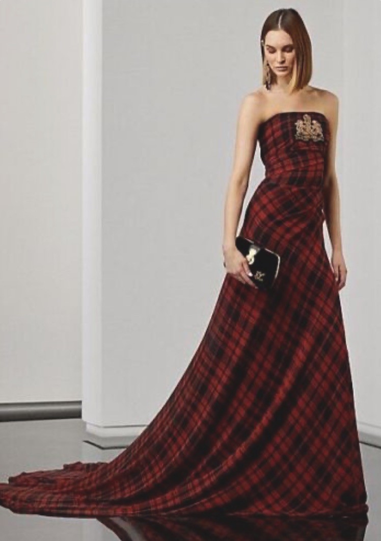 Ralph Lauren Purple Label Collection Holidays 2022 Plaid Silk Dress Gown US6 NWT