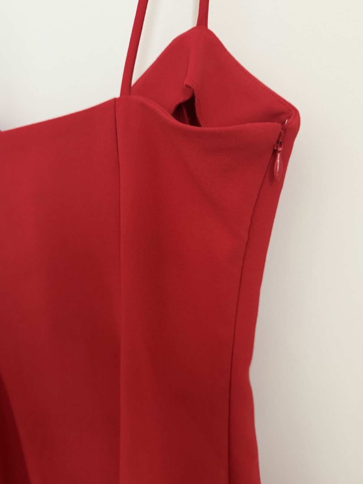 Likely Womens Ruffle Trim Cocktail Sheath Dress Scarlet Red Size 2