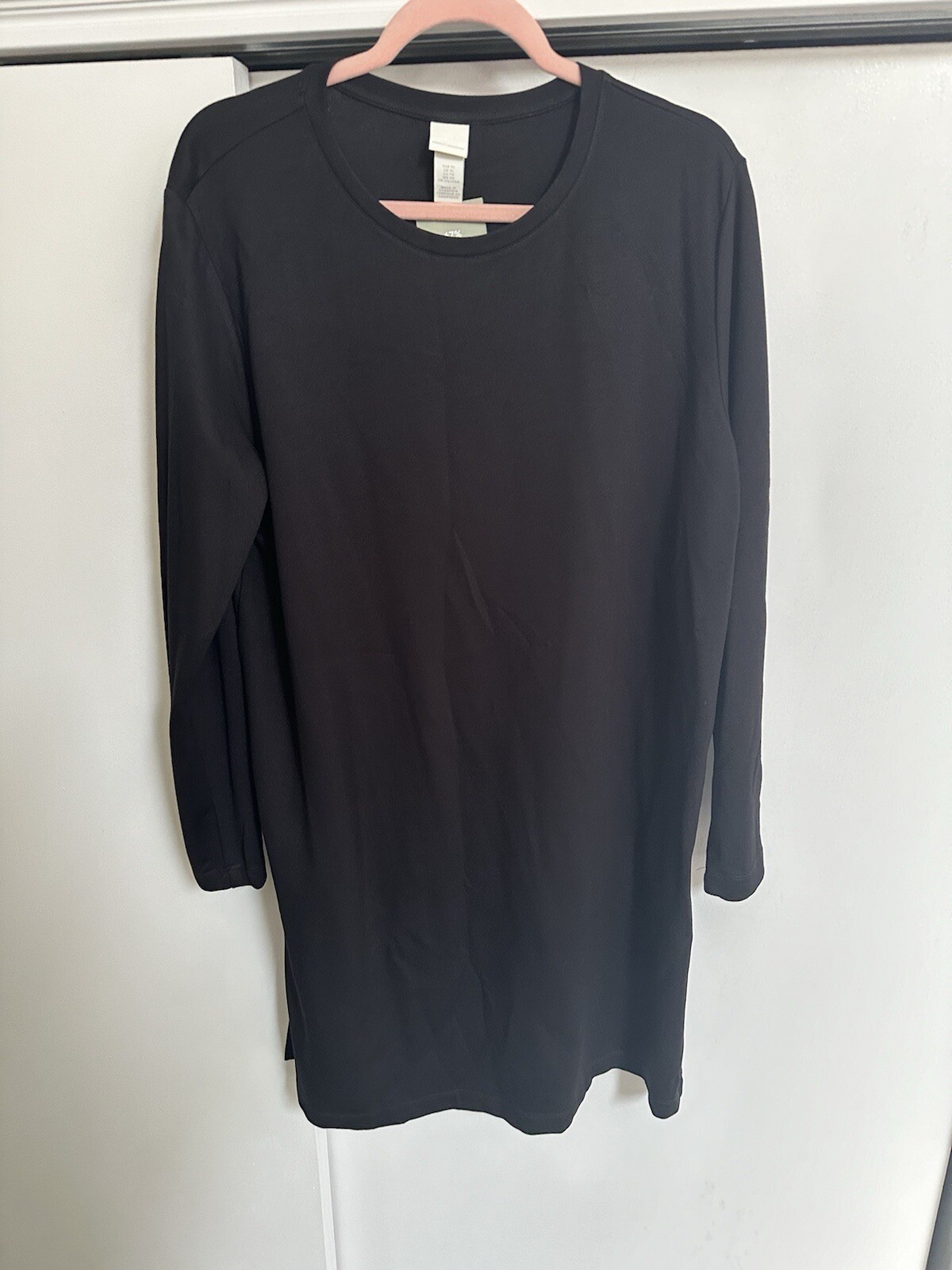 H&M Basics 3/4 To Long Sleeve knit Knee Length Black SZ XL Dress NWT