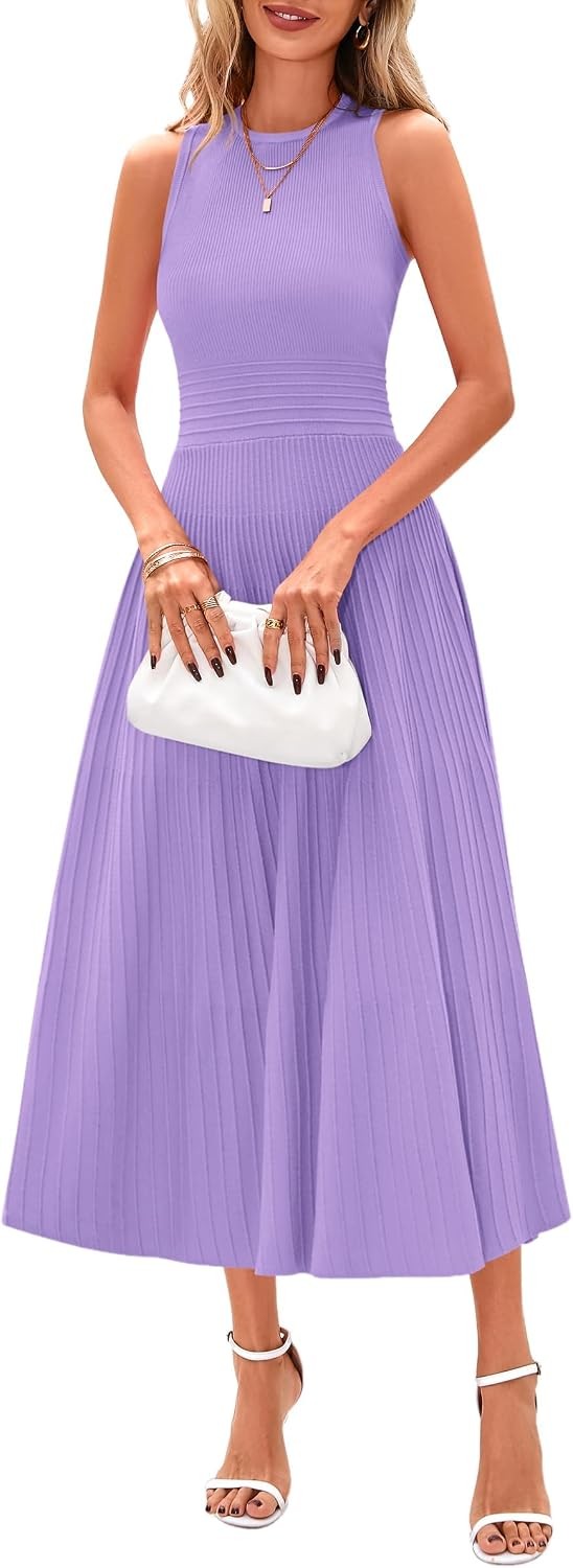 Spring Casual Dresses for Women 2026 Summer Business Work Midi Sleeveless A Line