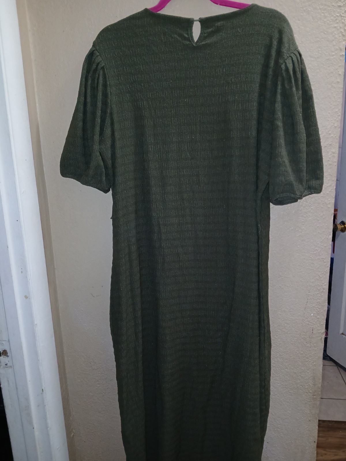cortefiel Dress Long Maxi Olive Green Size 10