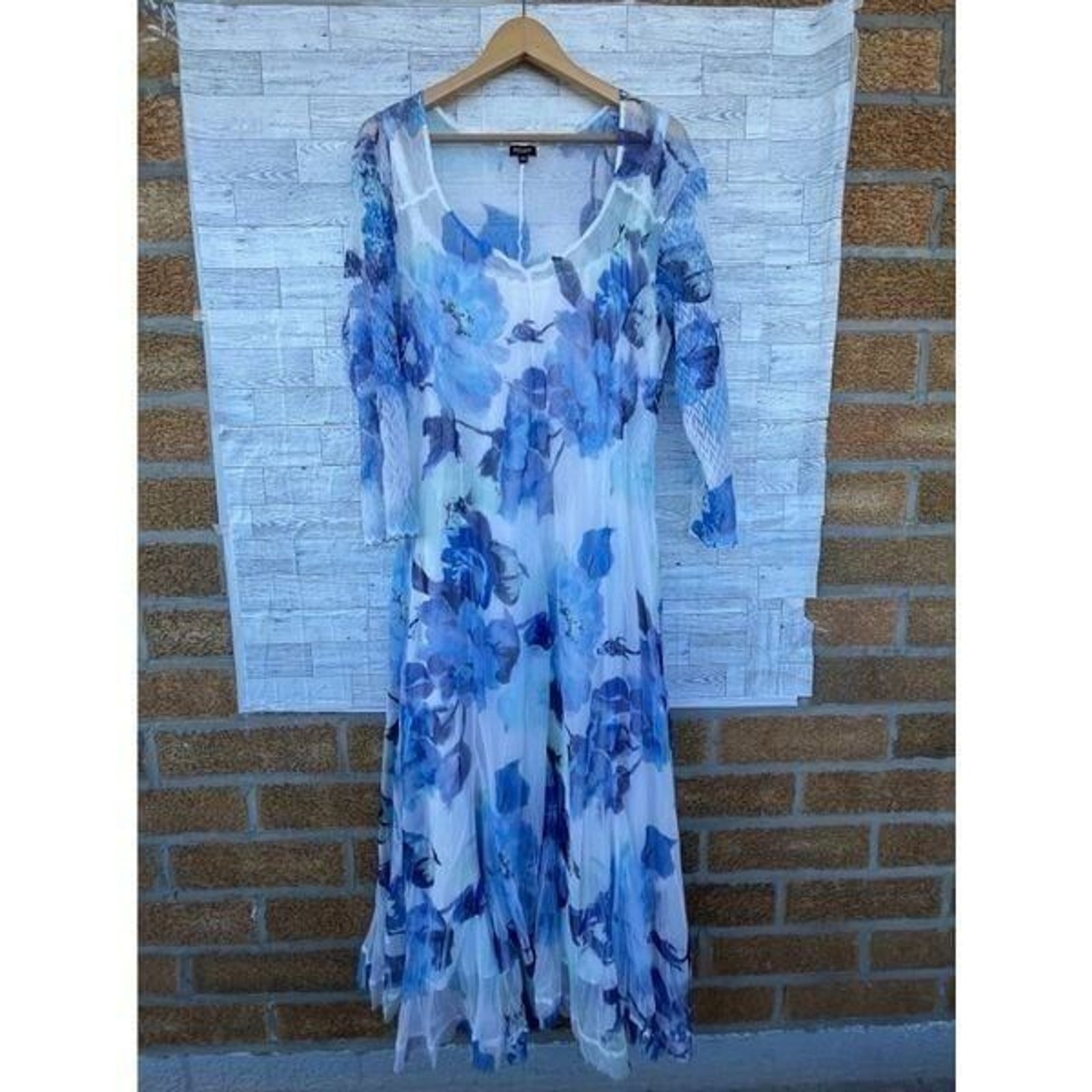 KOMAROV Floral Charmeuse & Lace Cocktail women’s dress size 3X