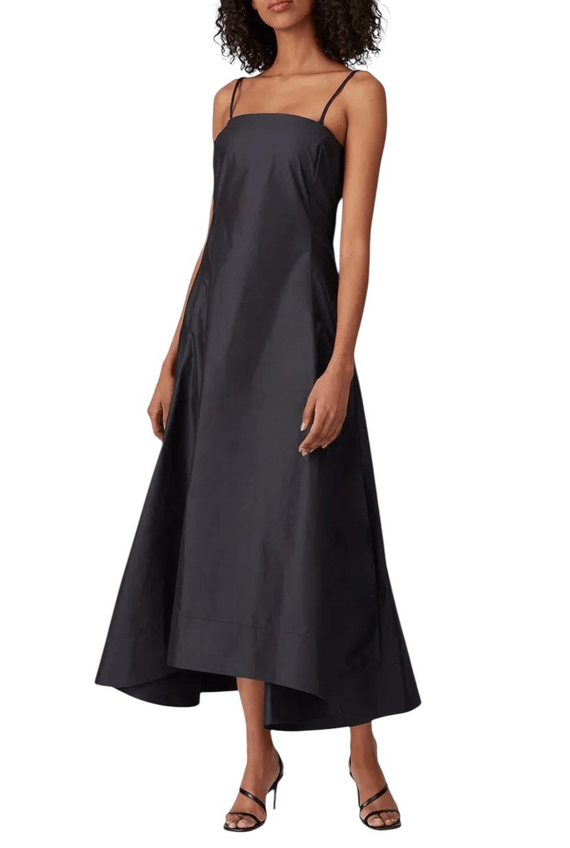 3.1 Phillip Lim Spaghetti Strap Midi Black Dress with Pockets Size 8 MSRP: $650