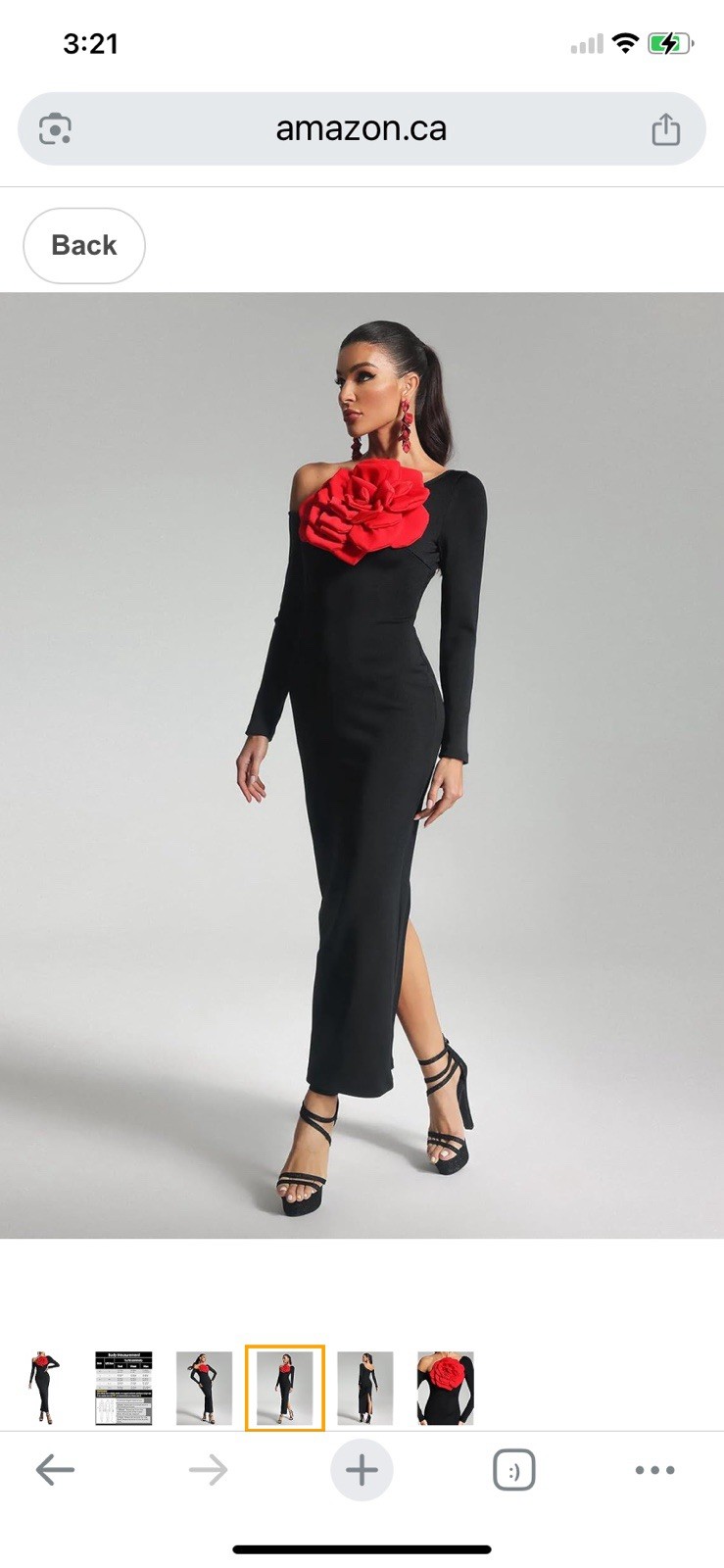 Bella Barnett Dress Womens Small Black Bodycon Bandage Cocktail Party 3D Flower