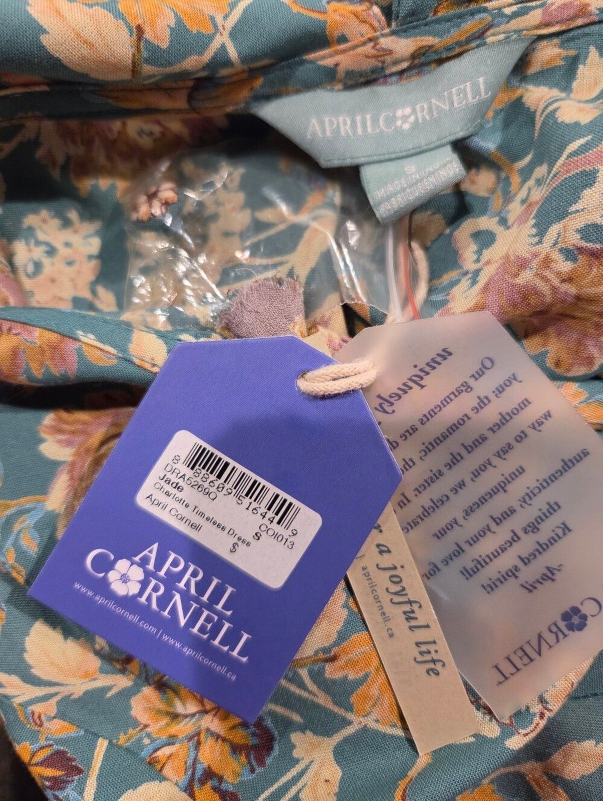 New April Cornell Size S Charlotte Timeless Boho Midi Dress POCKETS