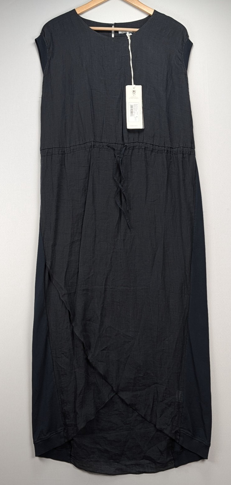 European Culture Royal Dye M Women Charcoal Ramie Maxi Dress NWT