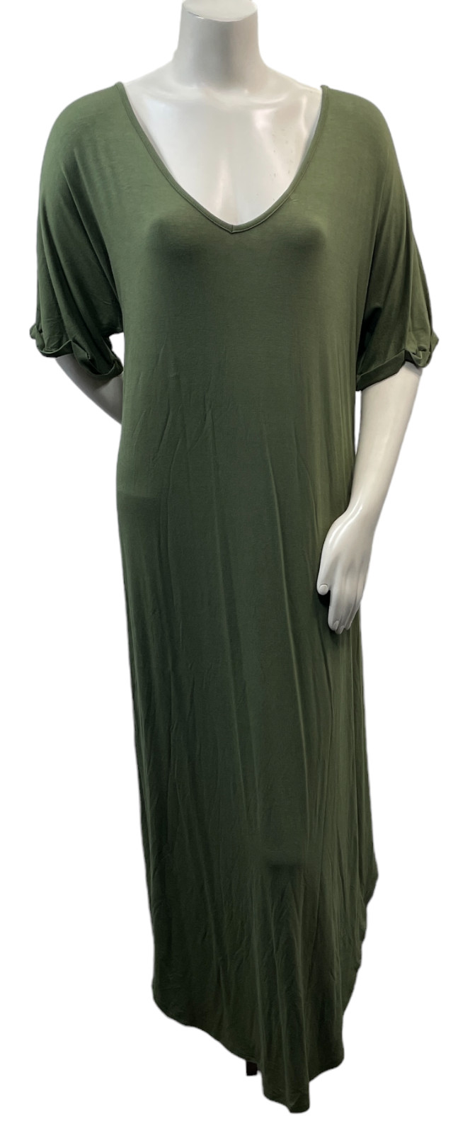 White Mark Maxi Dress Womens Plus size 2X Green Short Sleeve Stretch New