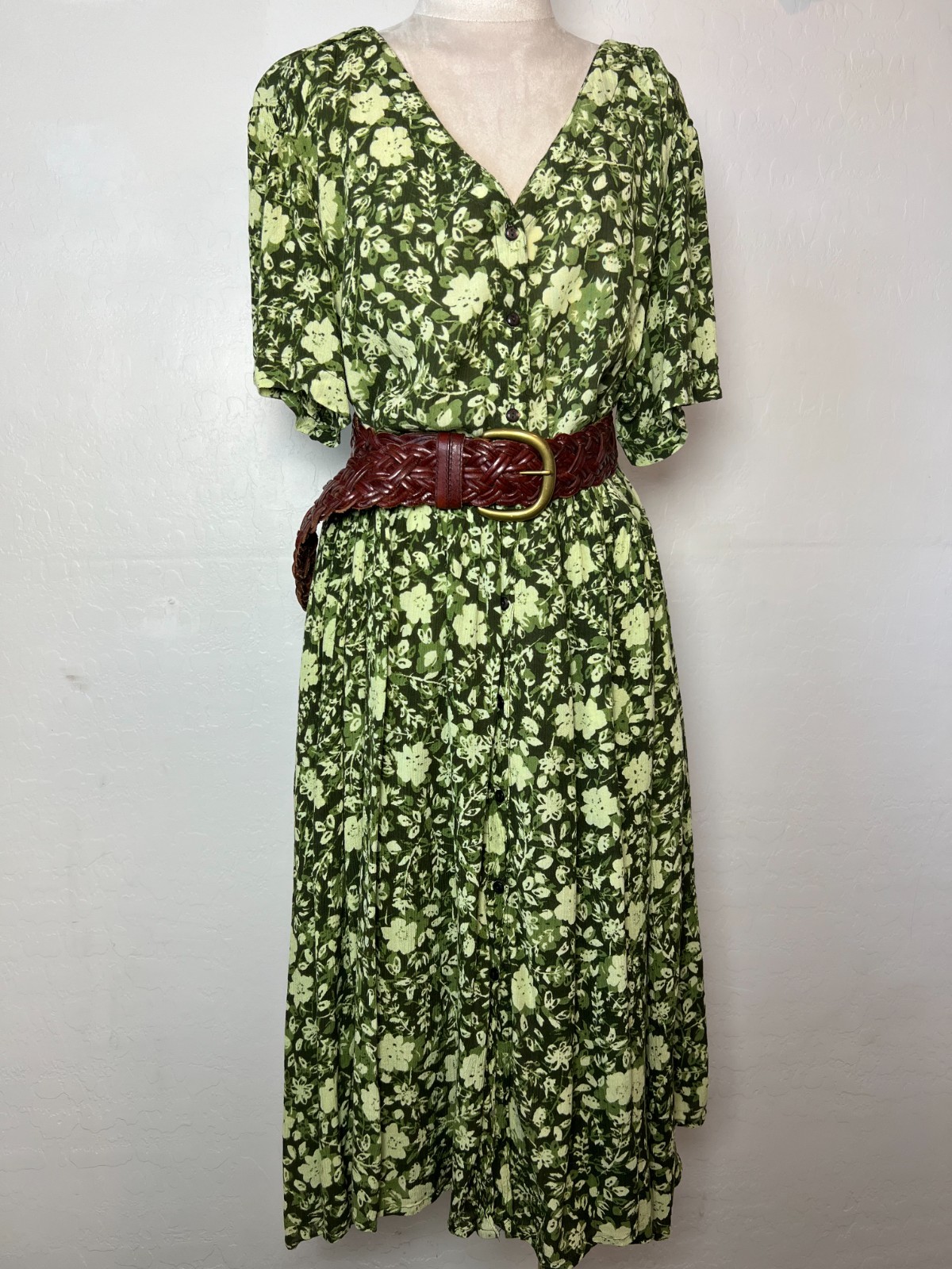 Woman Within 100% Rayon Floral Summer dress size 22 W