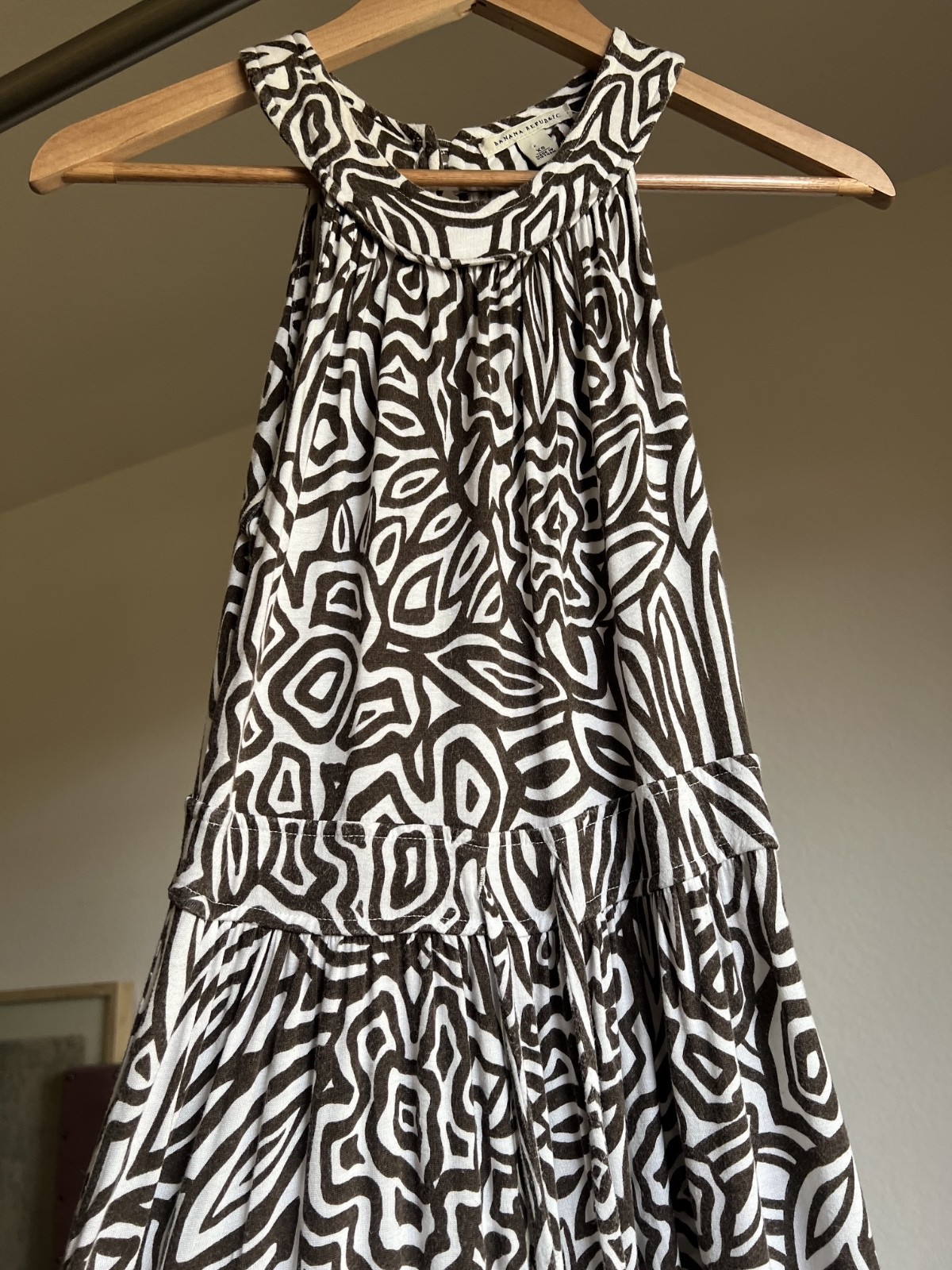 Banana Republic Maxie Sleeves Brown & White Dress Size XS